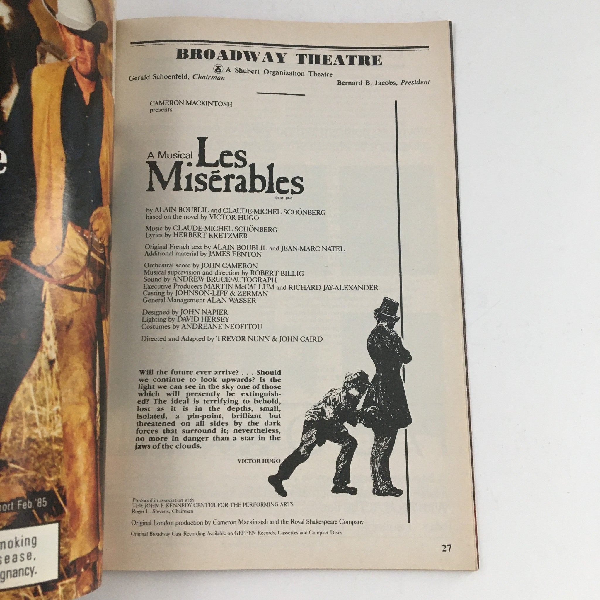 1988 Playbill Broadway Theatre Cameron Mackintosh Presents Les Misérables