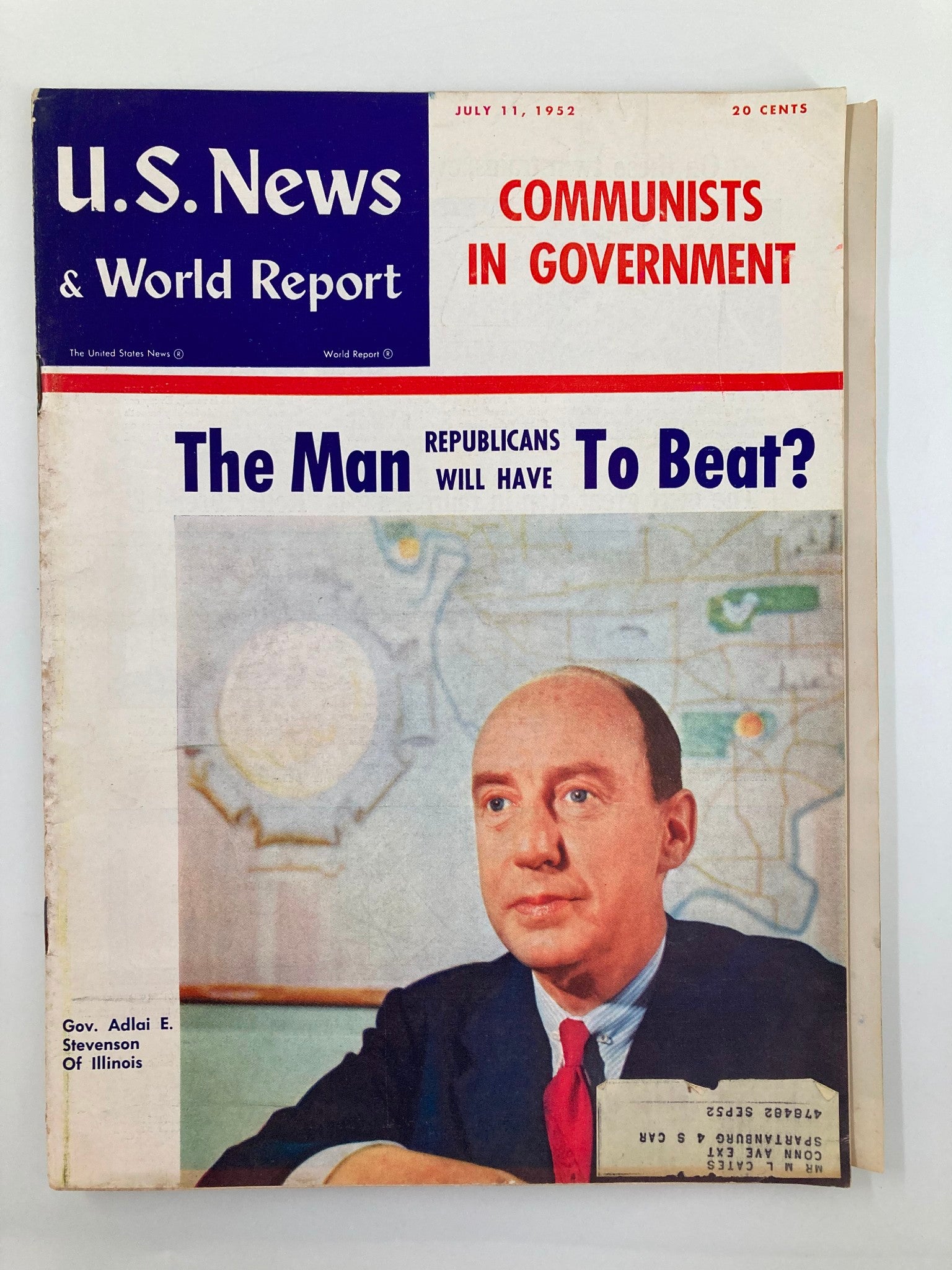 US News & World Report Magazine July 11 1952 Gov. Adlai E. Stevenson, Illinois