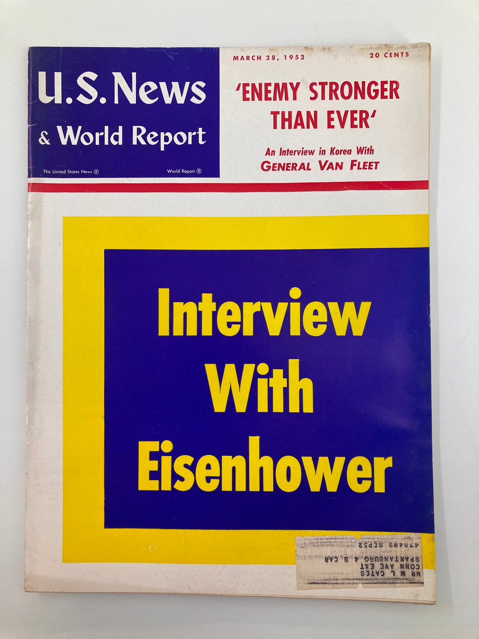 US News & World Report Magazine March 28 1952 Dwight Eisenhower Interview