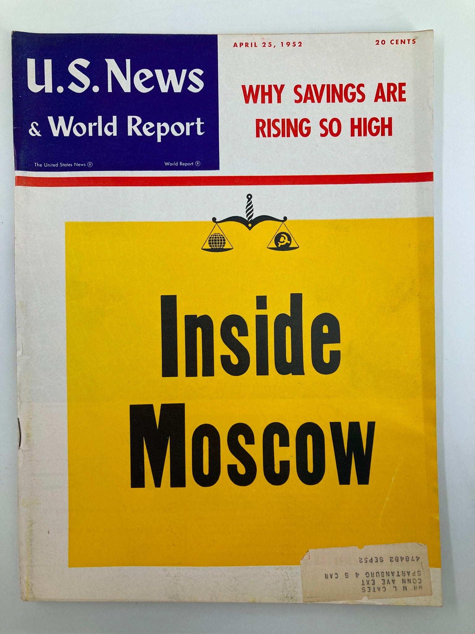 US News & World Report Magazine April 25 1952 Why Savings Are Rising So High