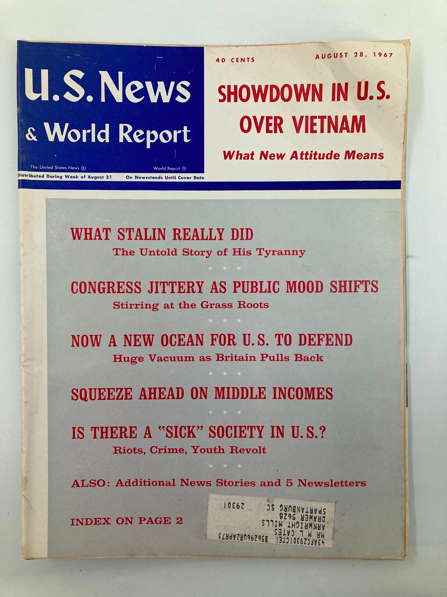 US News & World Report Magazine August 28 1967 Showdown in U.S. Over Vietnam