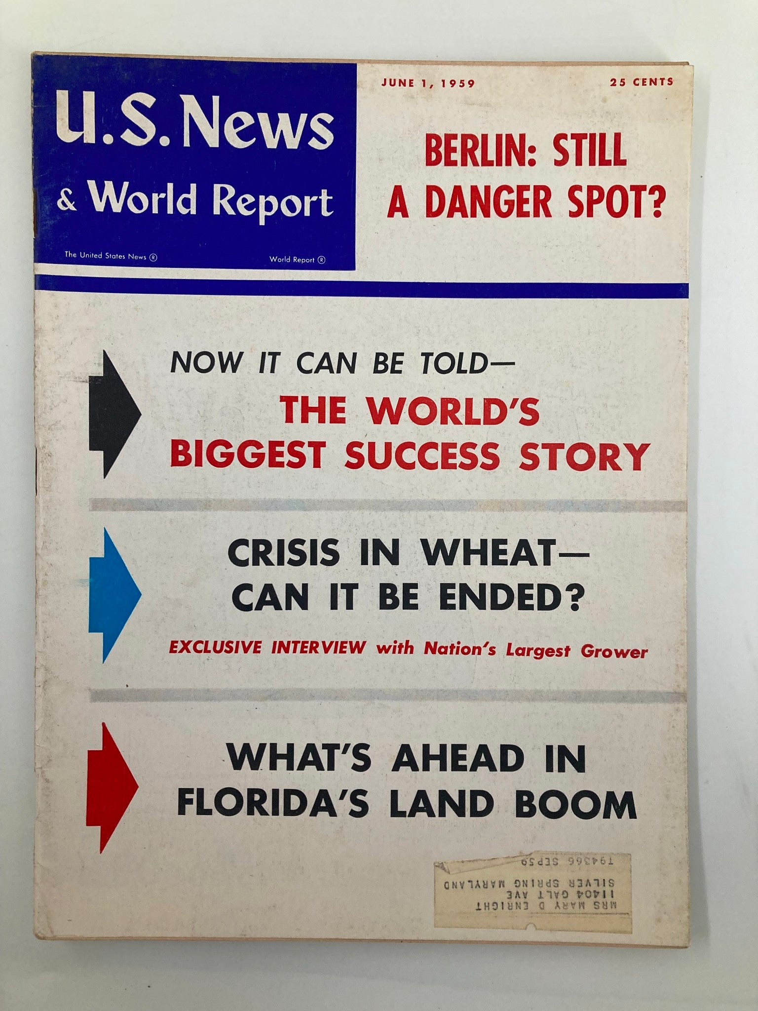 US News & World Report Magazine June 1 1959 Berlin, Still A Danger Spot?