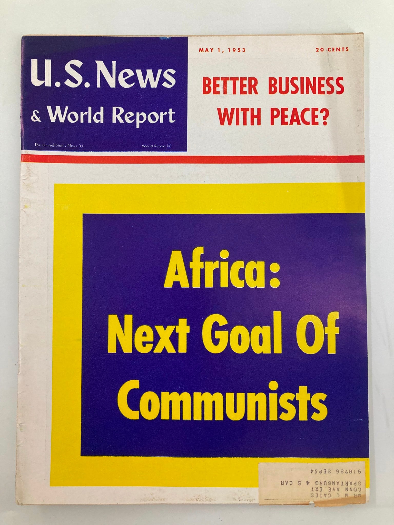 US News & World Report Magazine May 1 1953 Africa Next God of Communists