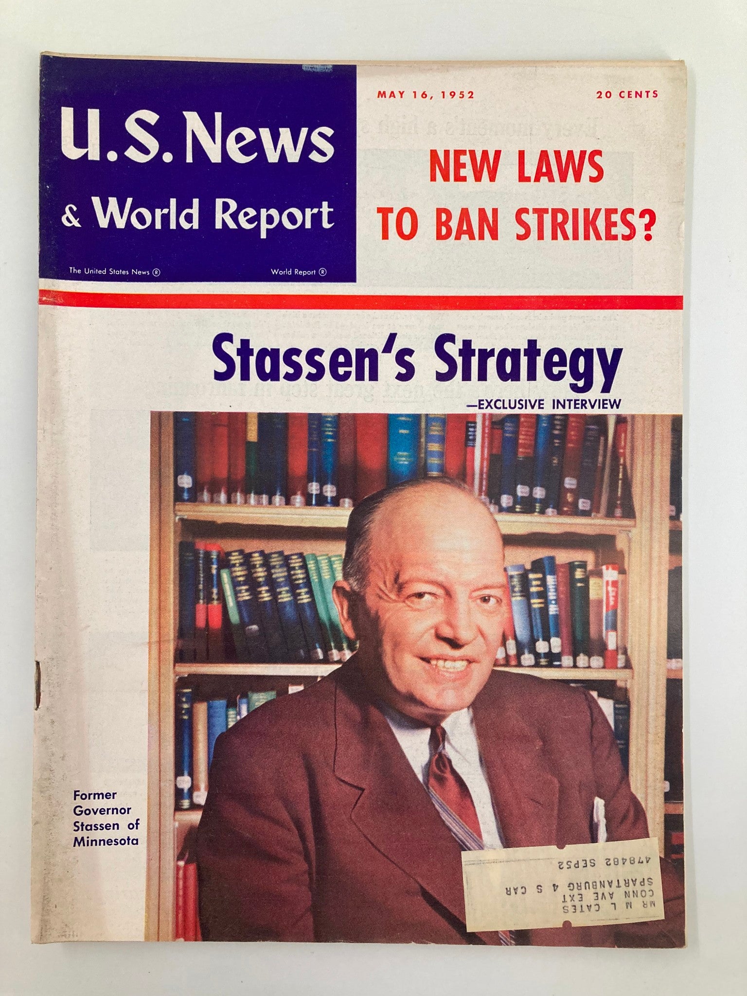 US News & World Report Magazine May 16 1952 Harold Stassen of Minnesota