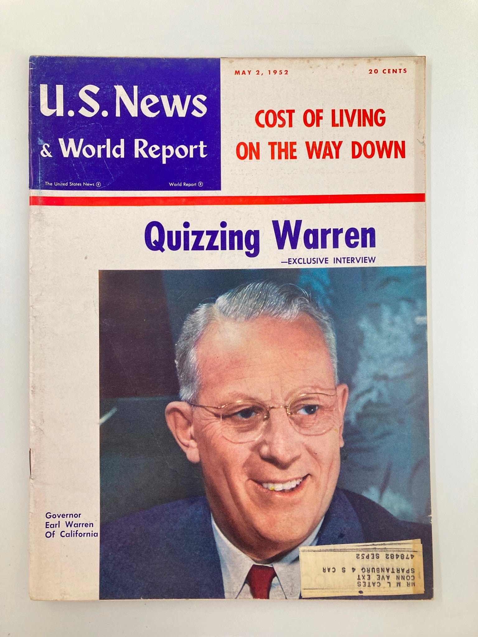 US News & World Report Magazine May 2 1952 Gov. Earl Warren of California