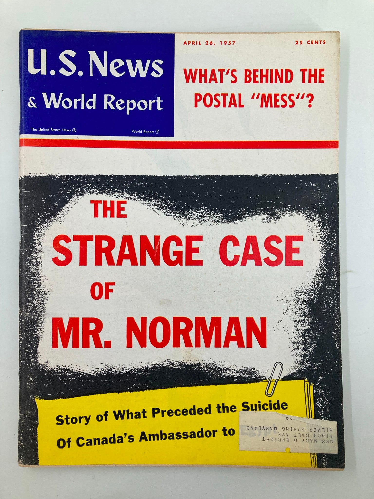 US News & World Report Magazine April 26 1957 The Strange Case of Mr. Norman