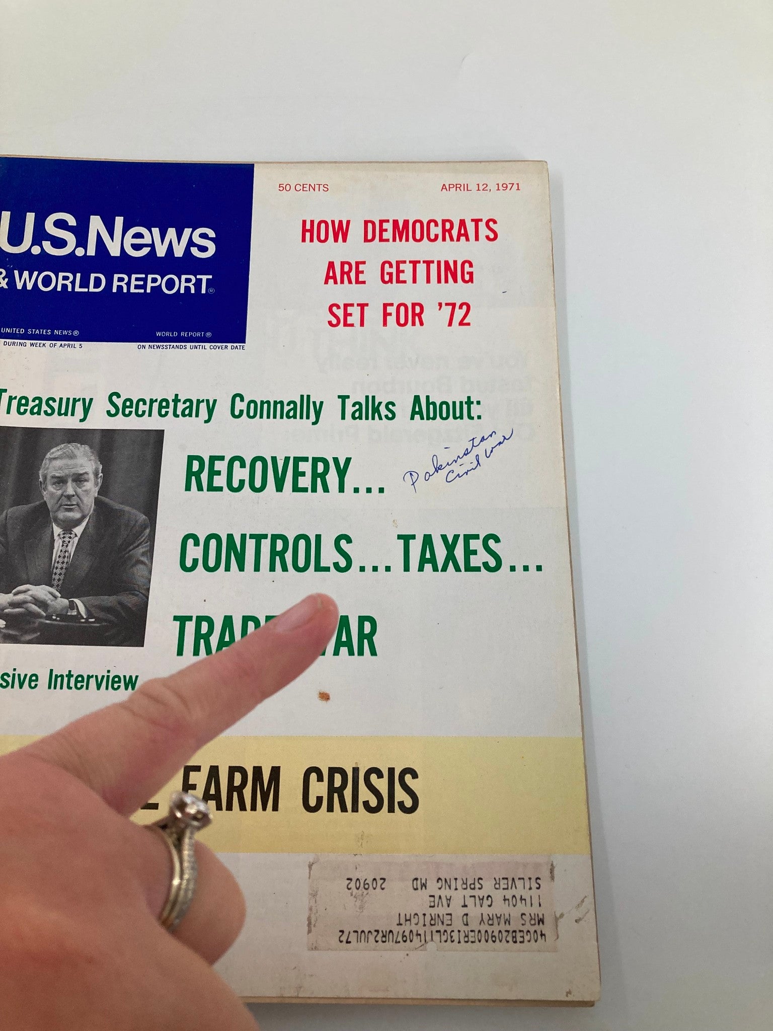 US News & World Report Magazine April 12 1971 John Connally Talks About Recovery