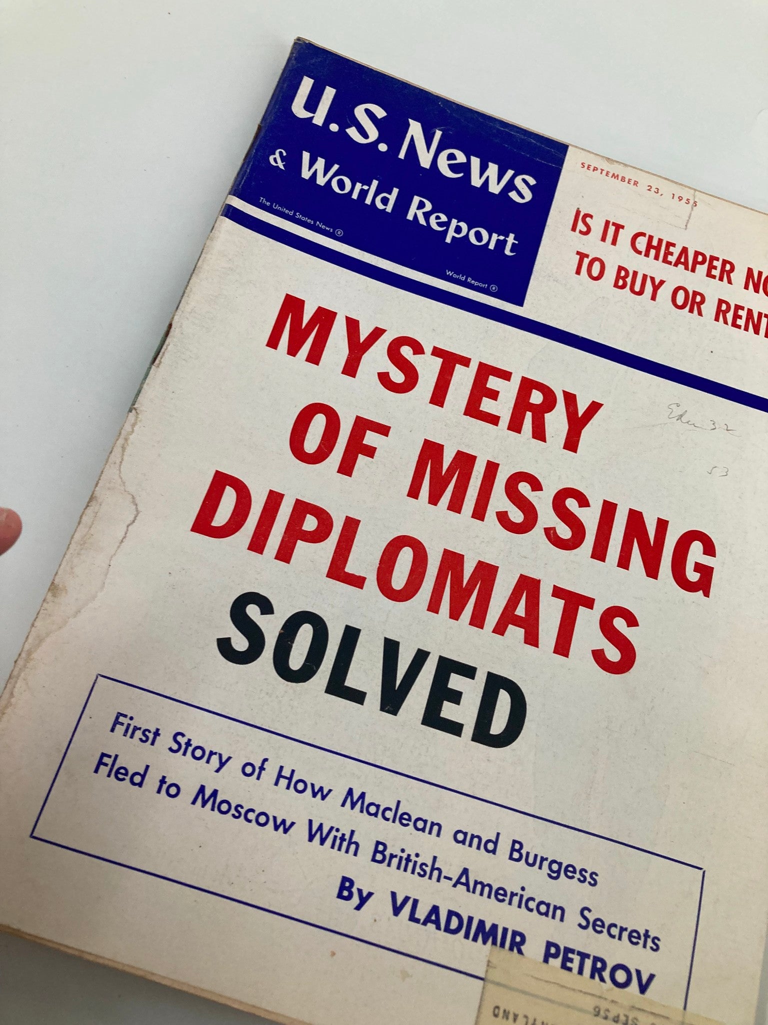 US News & World Report Magazine September 23 1955 Mystery of Missing Diplomats