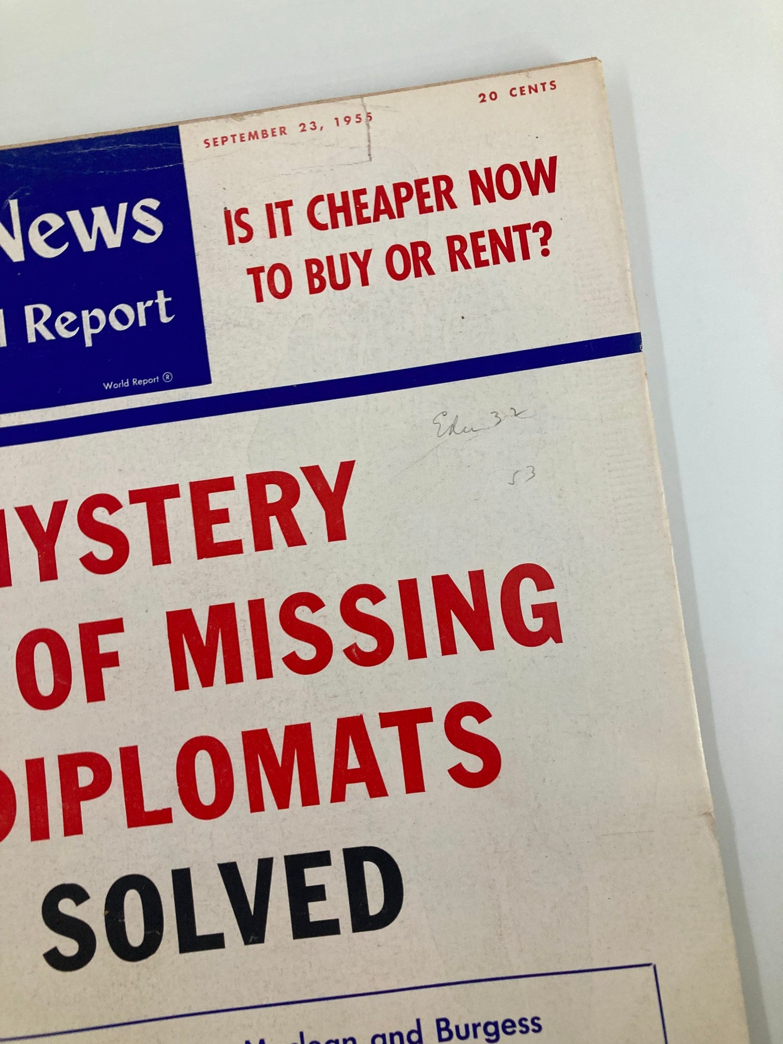 US News & World Report Magazine September 23 1955 Mystery of Missing Diplomats