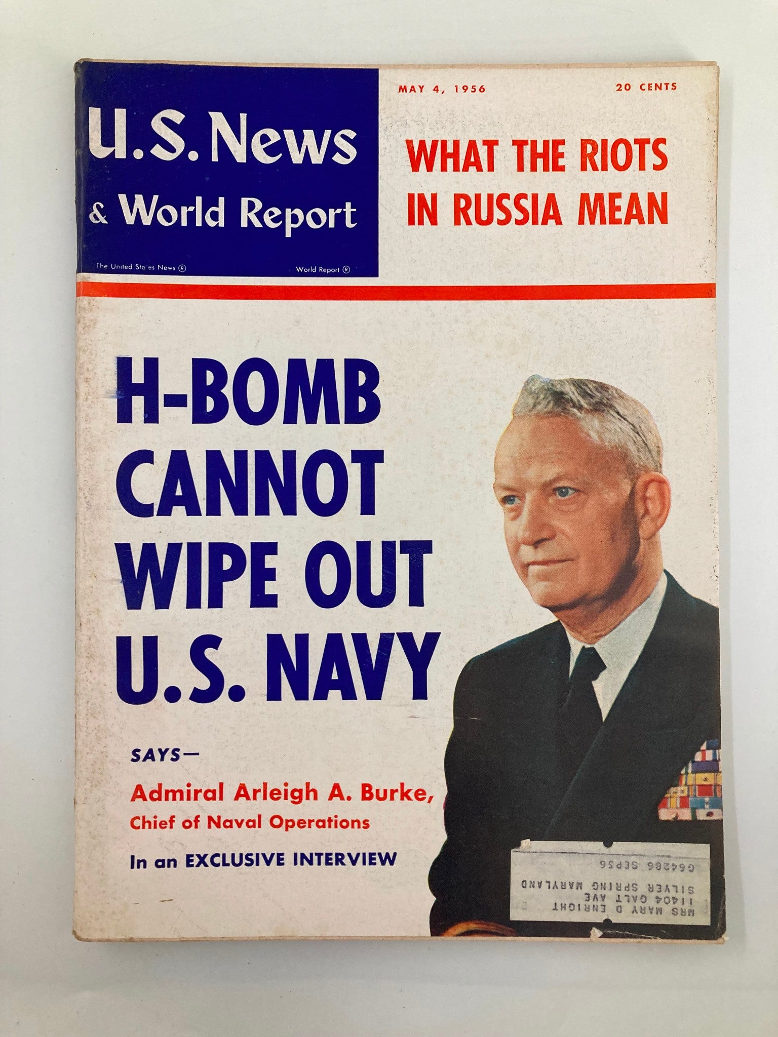 US News & World Report Magazine May 4 1956 Admiral Arleigh A. Burke Interview