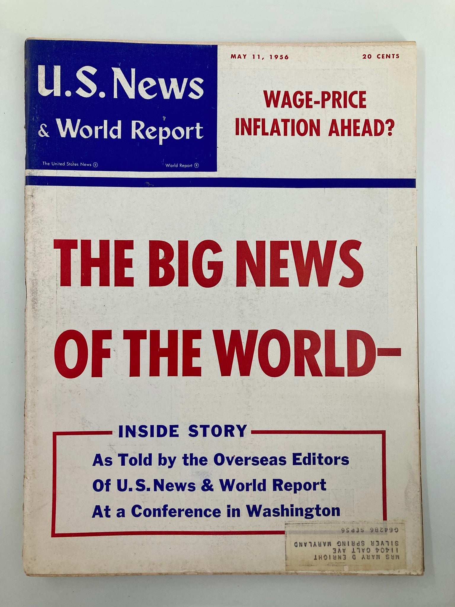 US News & World Report Magazine May 11 1956 Wage-Price Inflation Ahead?