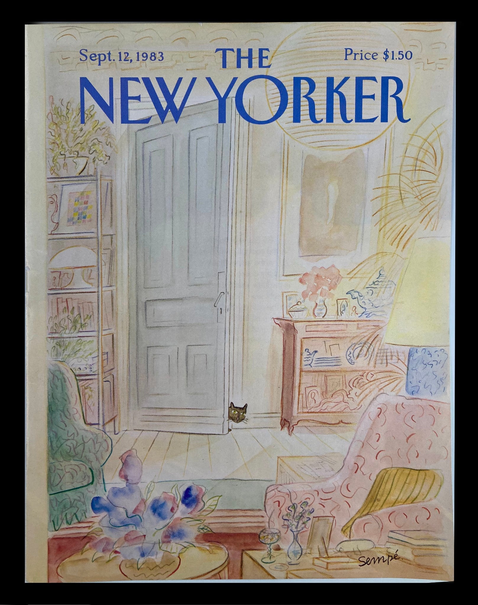 COVER ONLY The New Yorker September 12 1983 The Cat by Jean-Jacques Sempe