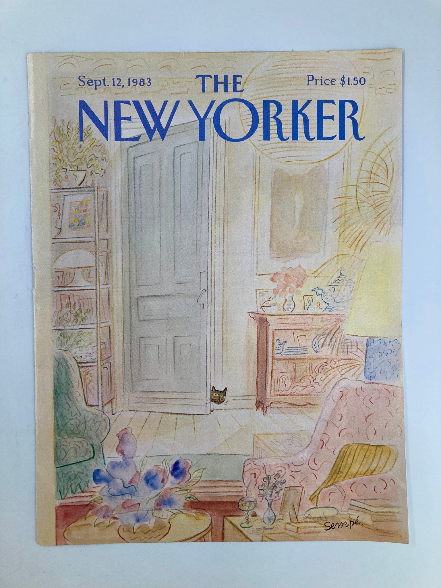 COVER ONLY The New Yorker September 12 1983 The Cat by Jean-Jacques Sempe