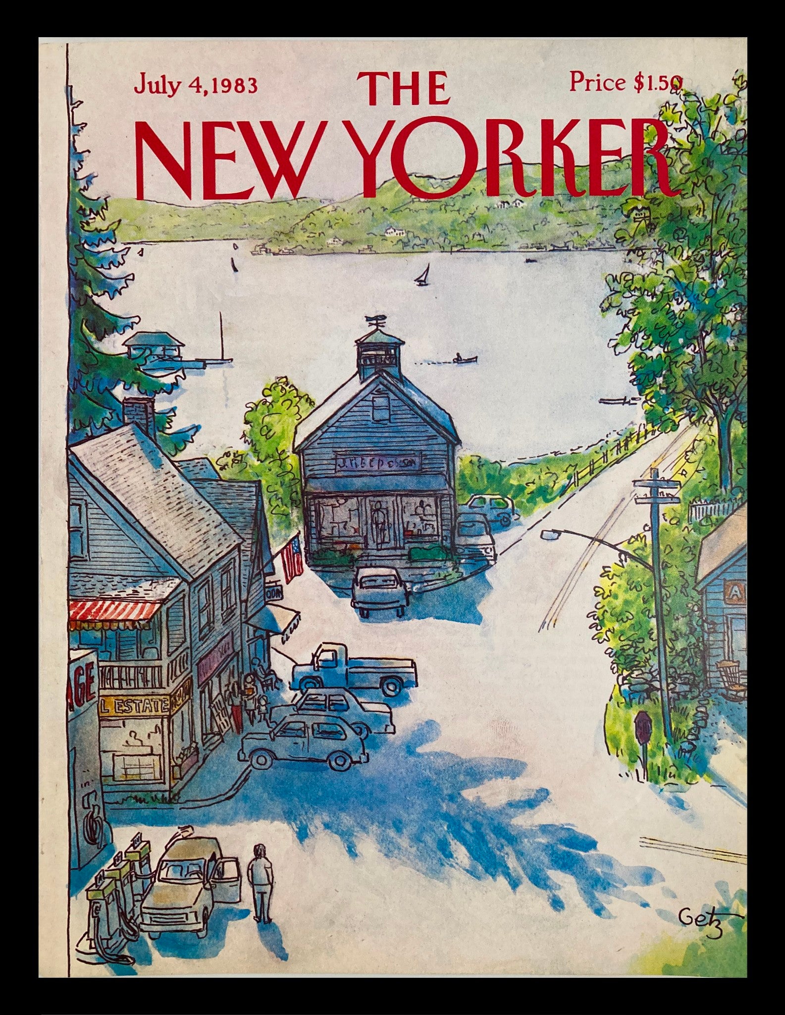 COVER ONLY The New Yorker July 4 1983 The Center Town by Arthur Getz No Label