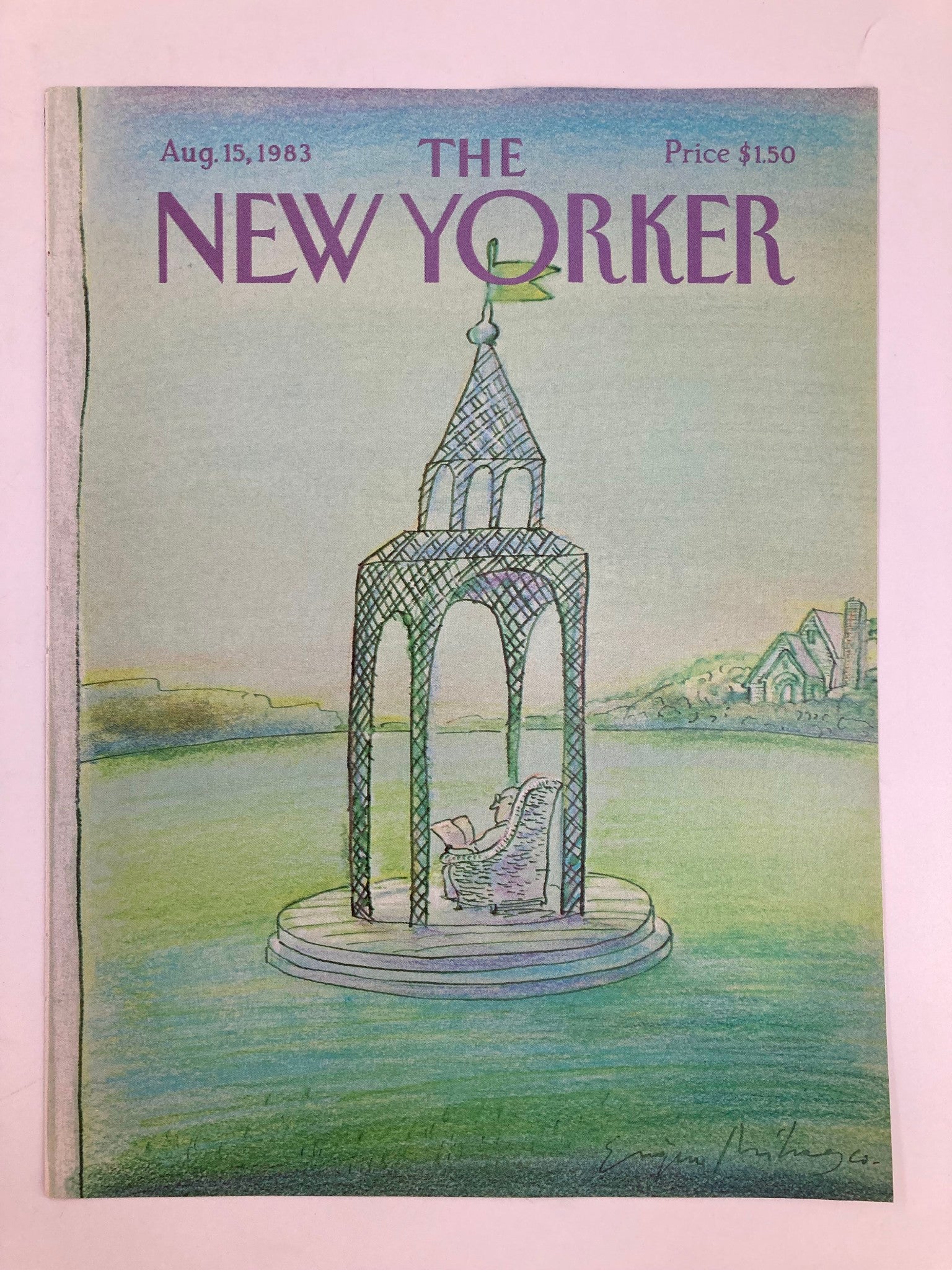 COVER ONLY The New Yorker August 15 1983 The Gazebo by Eugene Mihaesco No Label