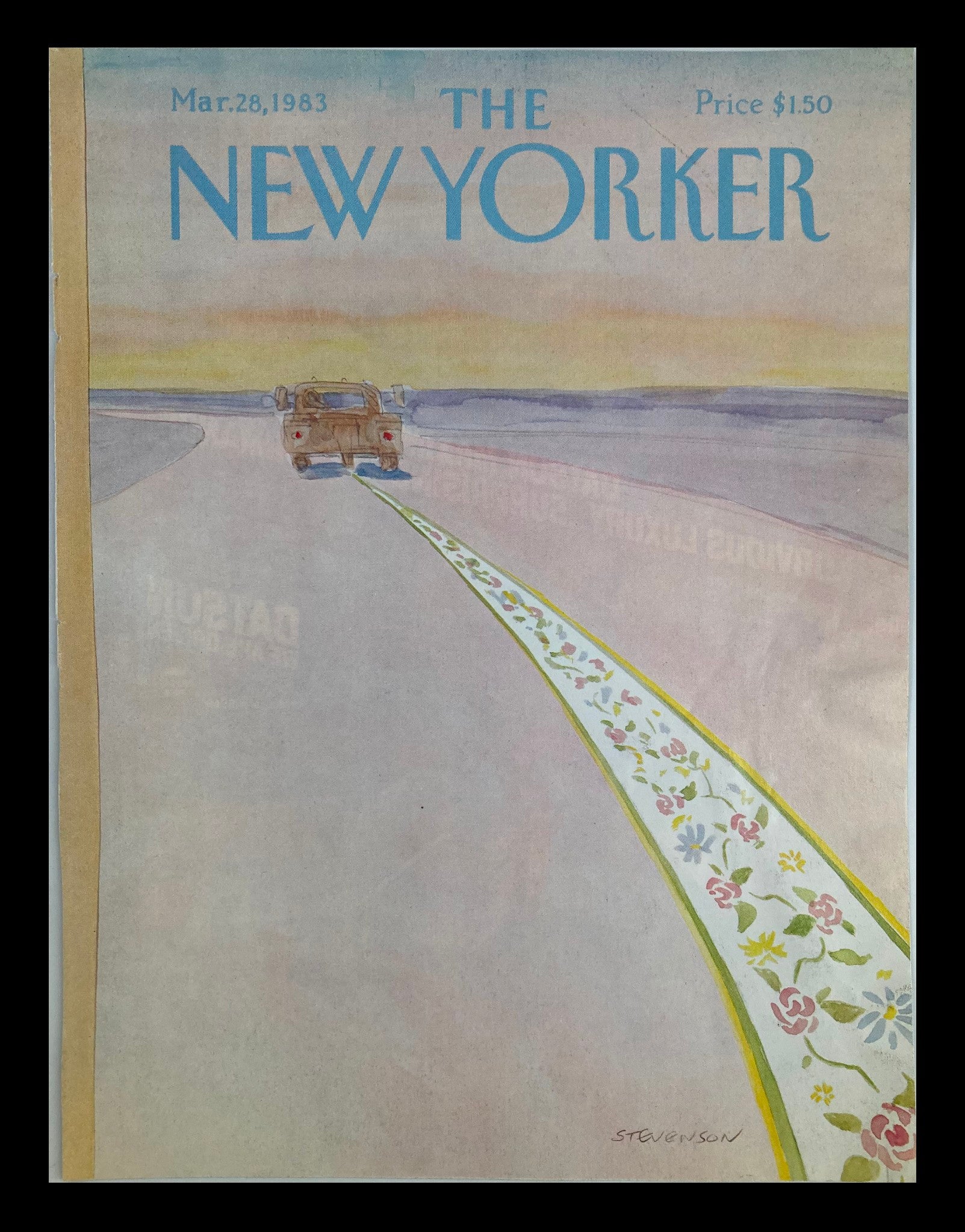 COVER ONLY The New Yorker March 28 1983 Flower Road by James Stevenson No Label