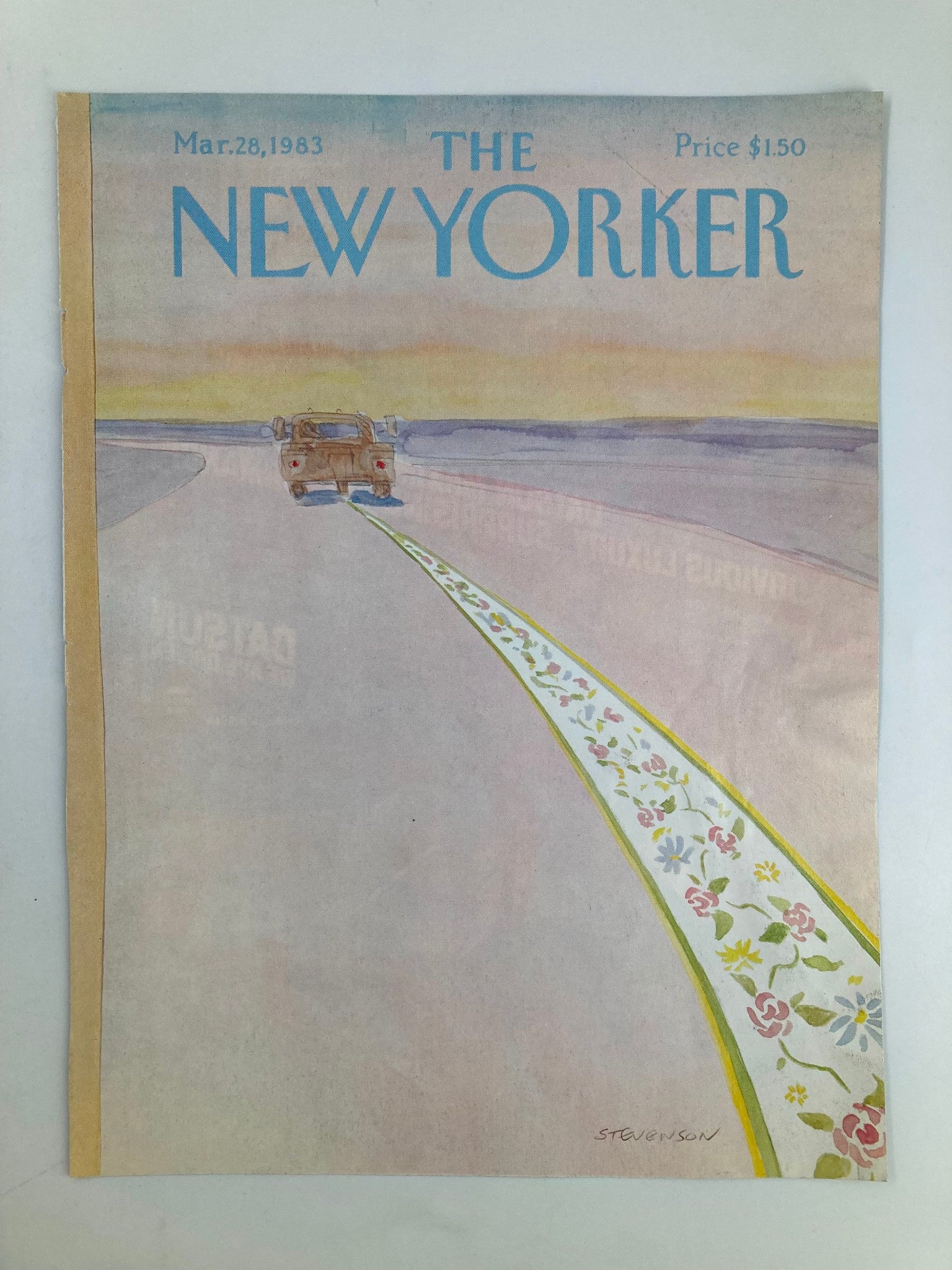 COVER ONLY The New Yorker March 28 1983 Flower Road by James Stevenson No Label