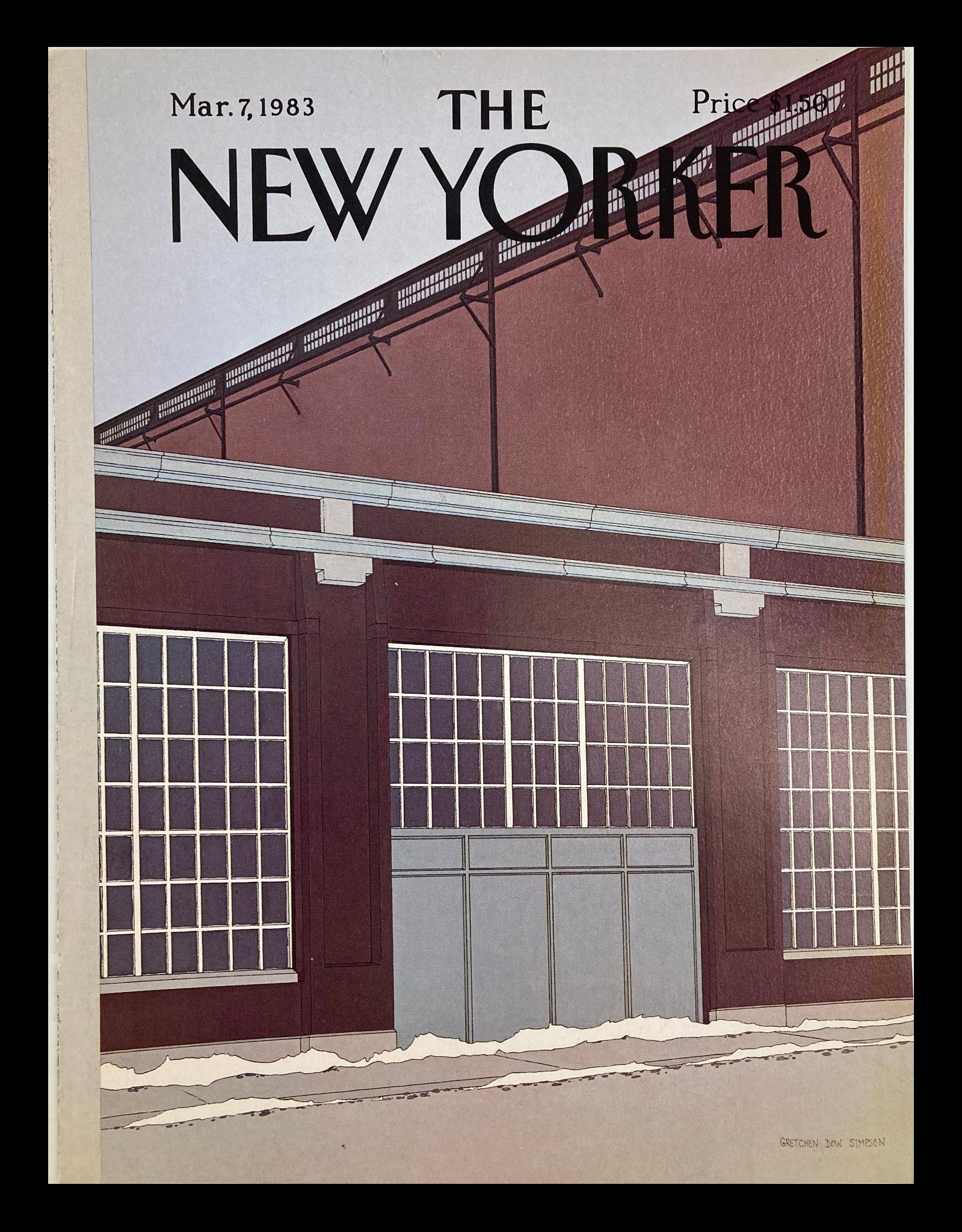 COVER ONLY The New Yorker March 7 1983 Warehouse Door by Gretchen Dow Simpson