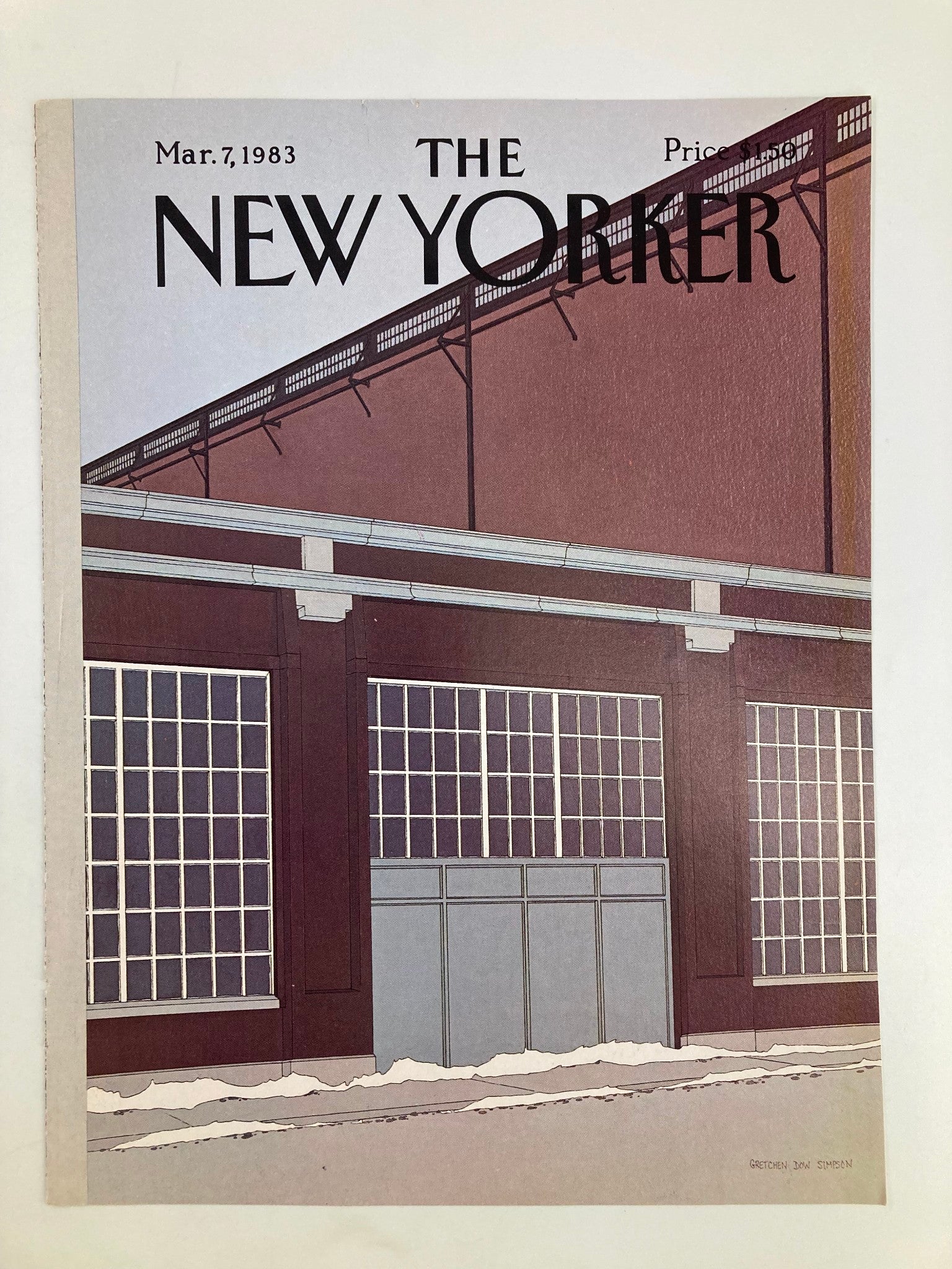 COVER ONLY The New Yorker March 7 1983 Warehouse Door by Gretchen Dow Simpson