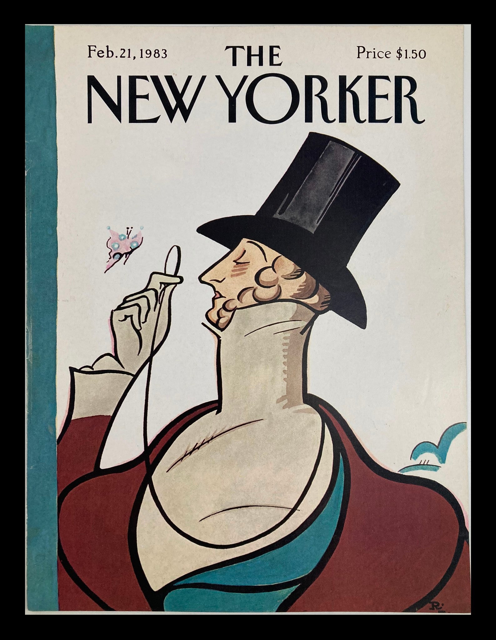 COVER ONLY The New Yorker February 21 1983 Eustace Tilley by Rea Irvin No Label