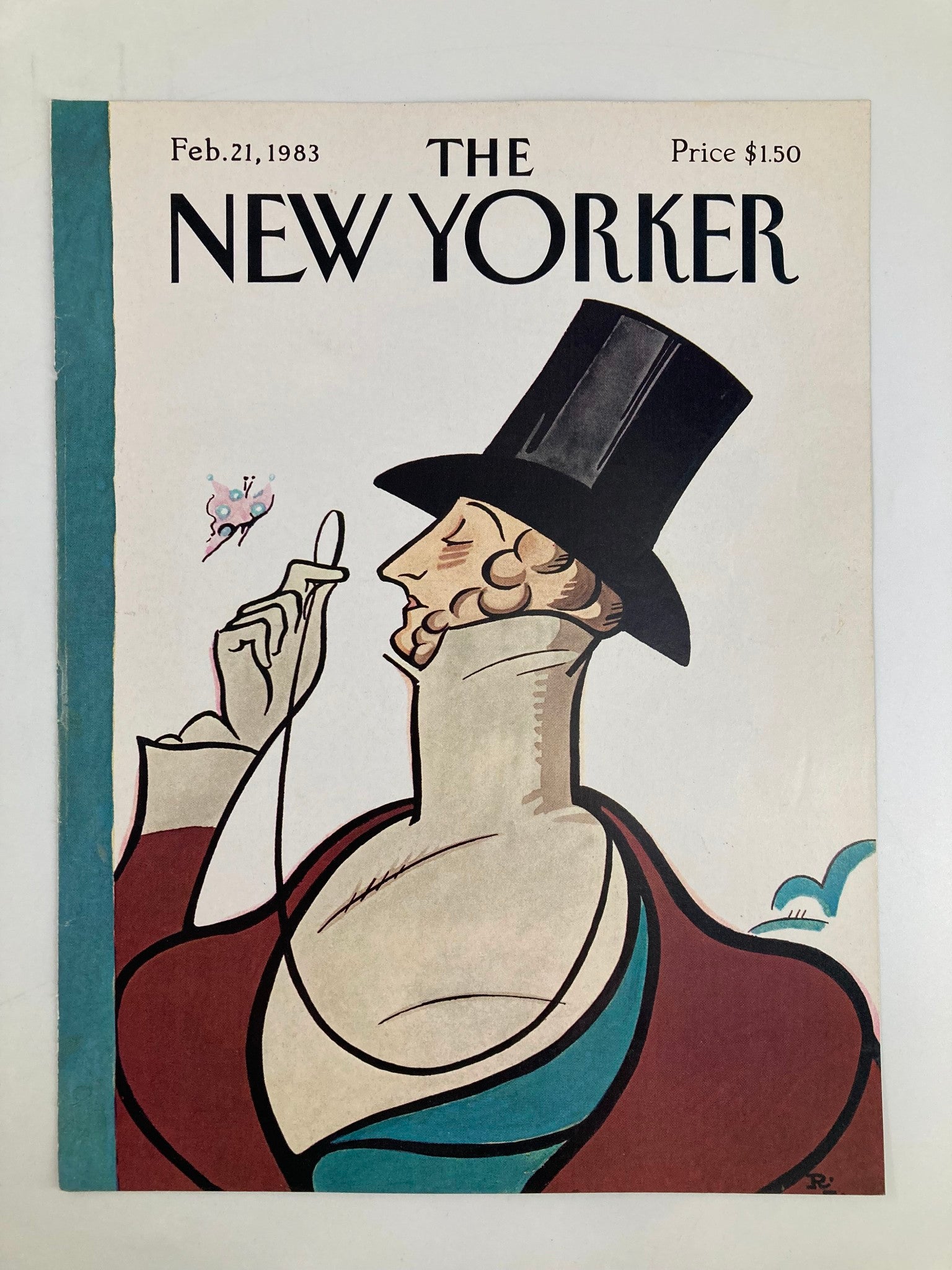 COVER ONLY The New Yorker February 21 1983 Eustace Tilley by Rea Irvin No Label