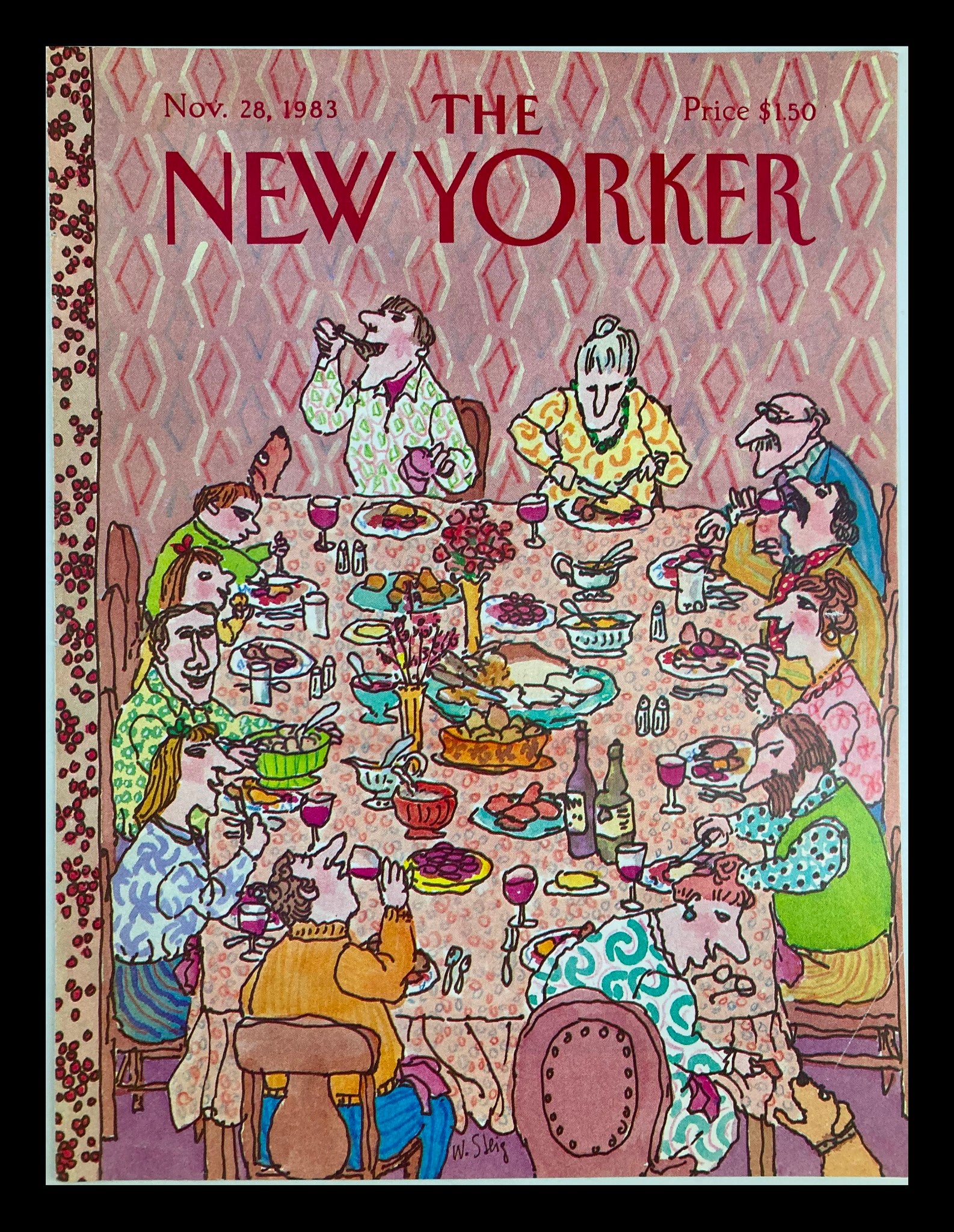 COVER ONLY The New Yorker November 28 1983 A Dinner Supper by William Steig