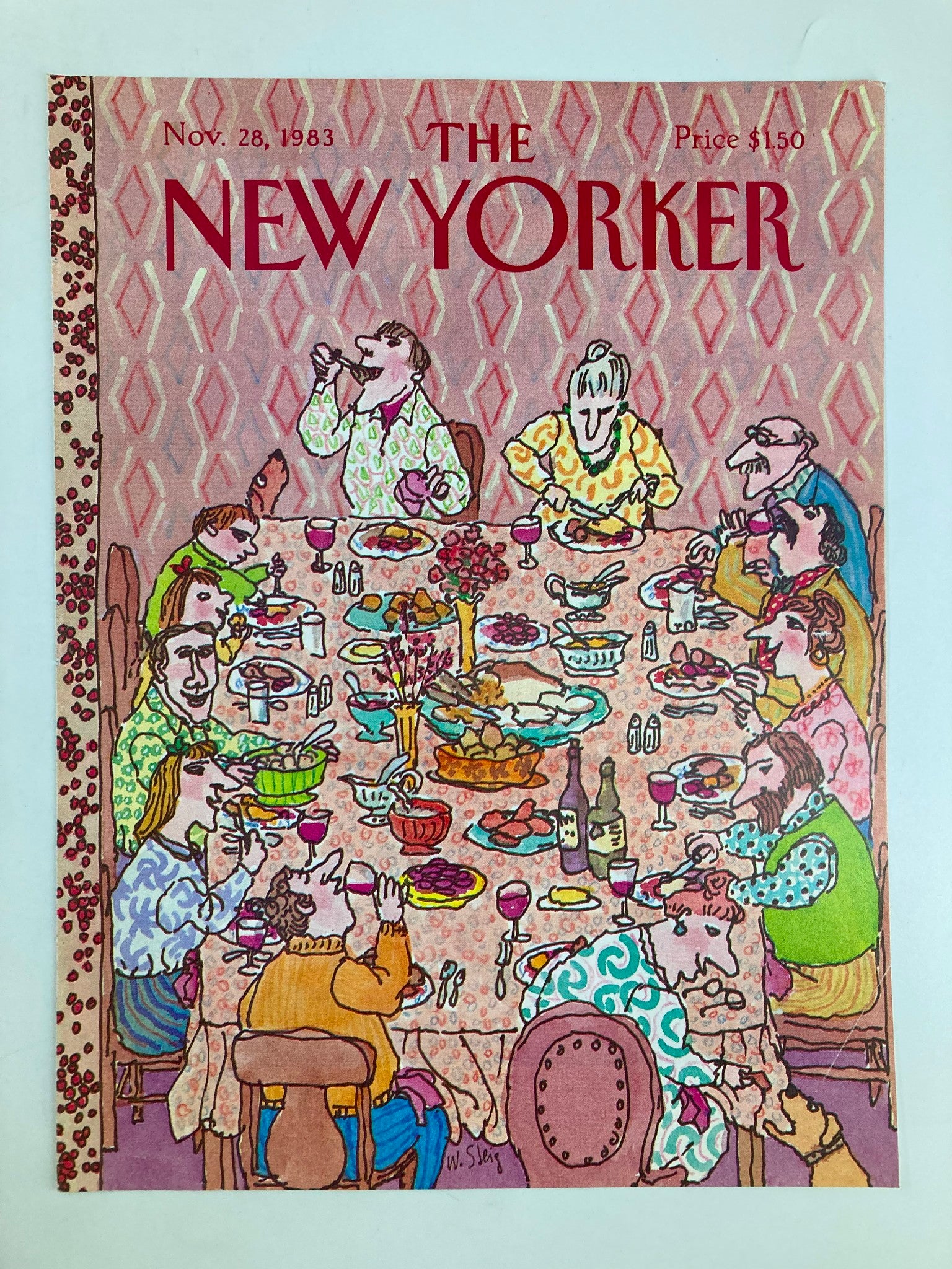 COVER ONLY The New Yorker November 28 1983 A Dinner Supper by William Steig