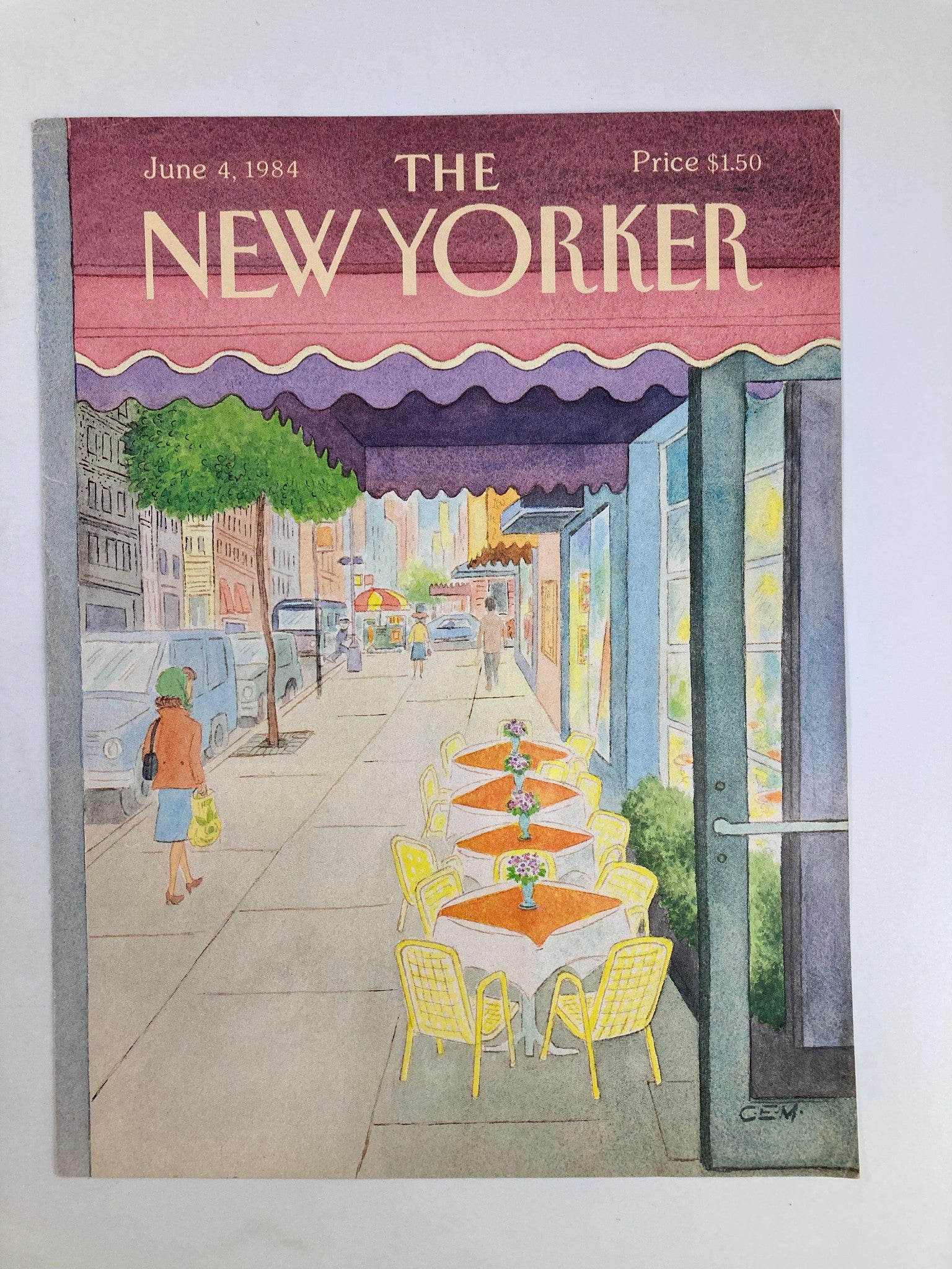 COVER ONLY The New Yorker June 4 1984 Sidewalk Cafe by Charles E. Martin