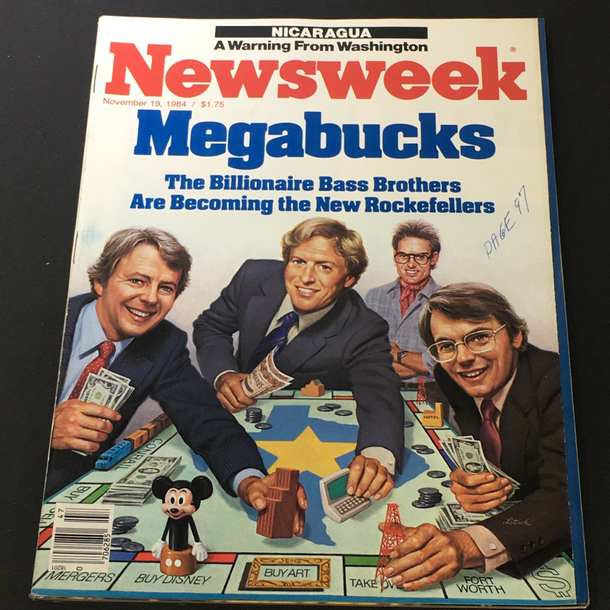 VTG Newsweek Magazine November 19 1984 - The Billionaire Bass Brothers Megabucks