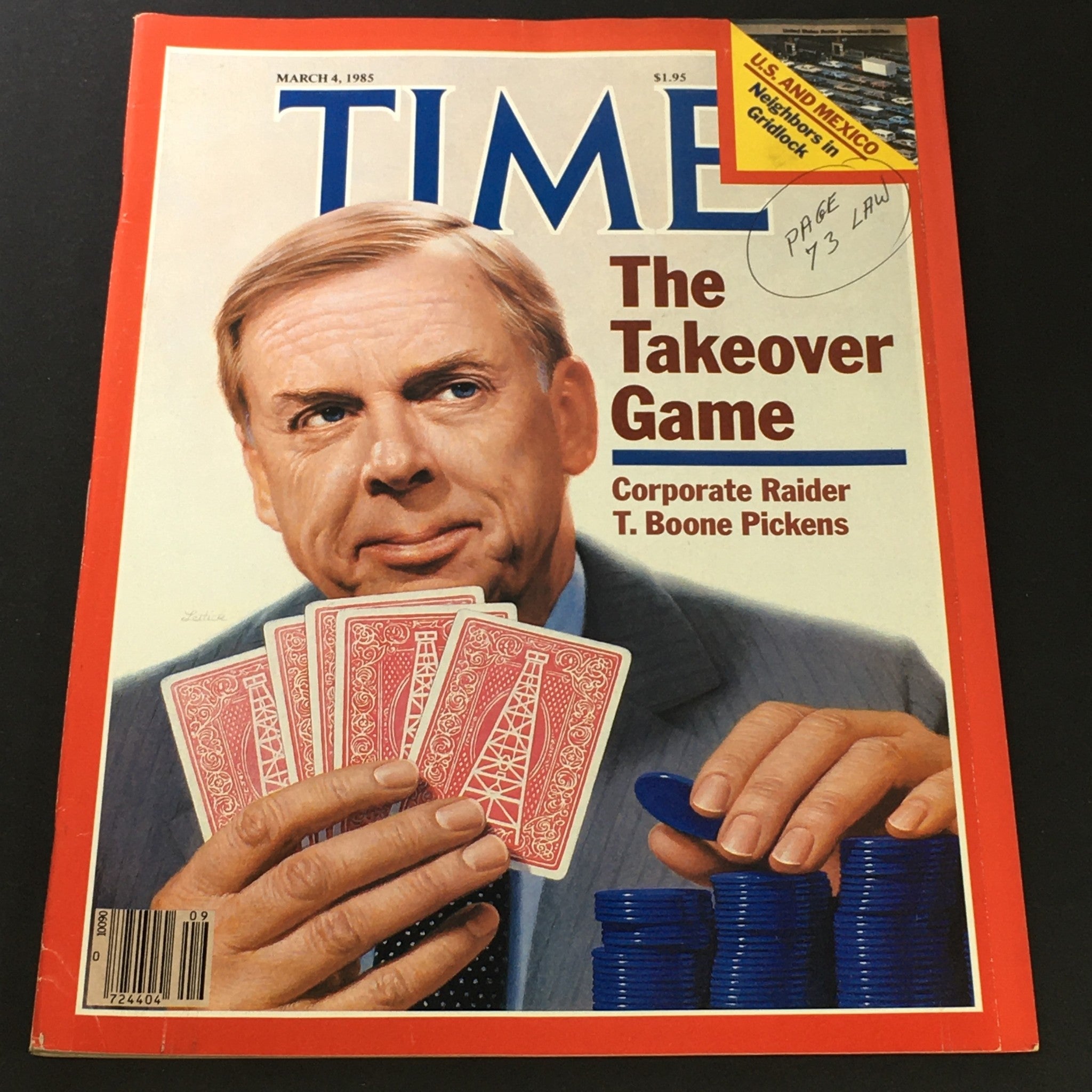 VTG Time Magazine March 4 1985 - Corporate Raider T. Boone Pickens / Newsstand