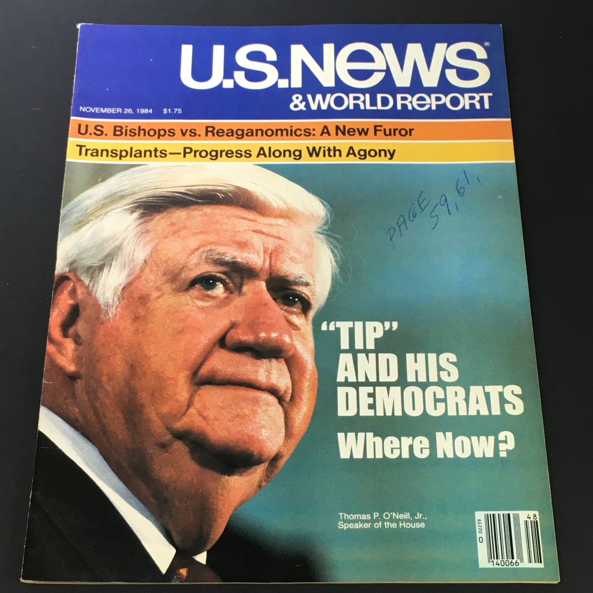 VTG US News & World Report November 26 1984 - Thomas P. O'Neill Jr. / Newsstand