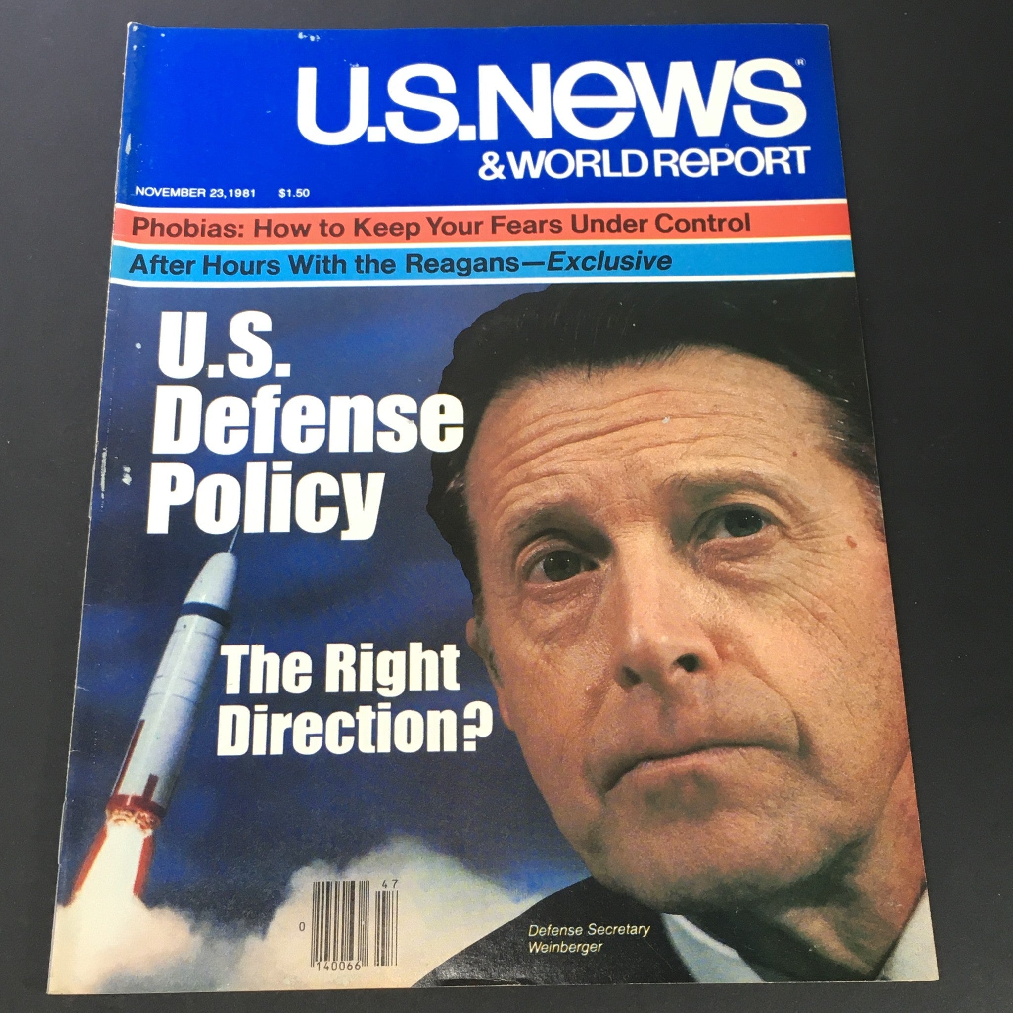 VTG US News & World Report November 23 1981 - Defense Sec. Caspar Weinberger