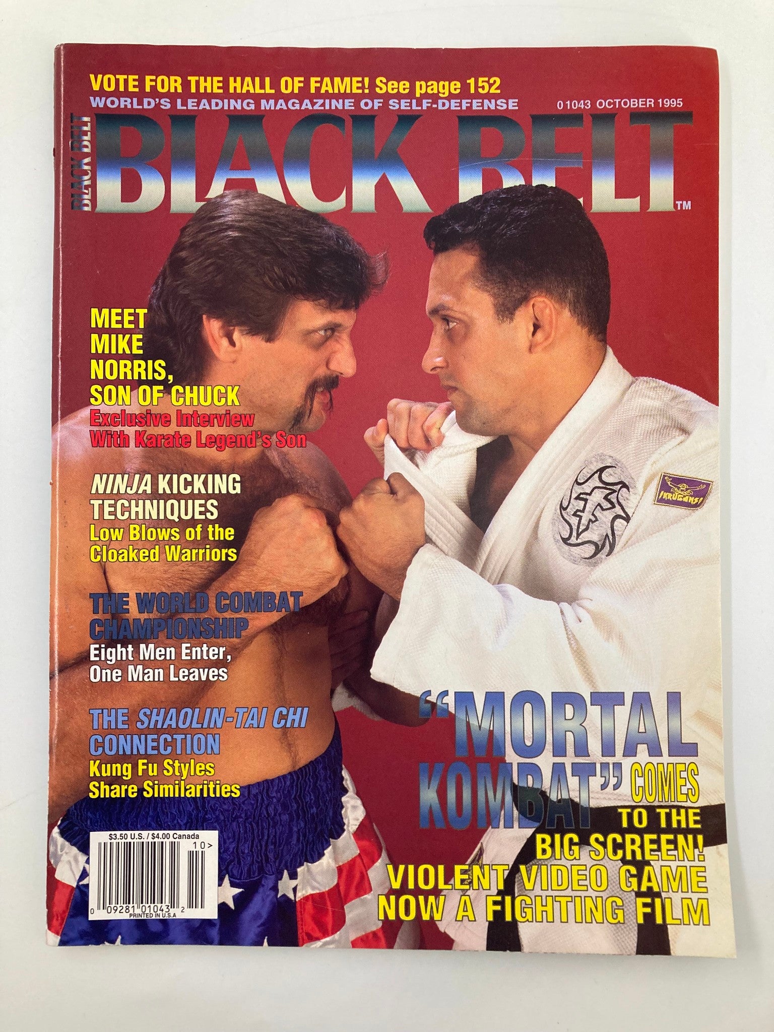 Black Belt Magazine October 1995 Bart Vale and Renzo Gracie No Label