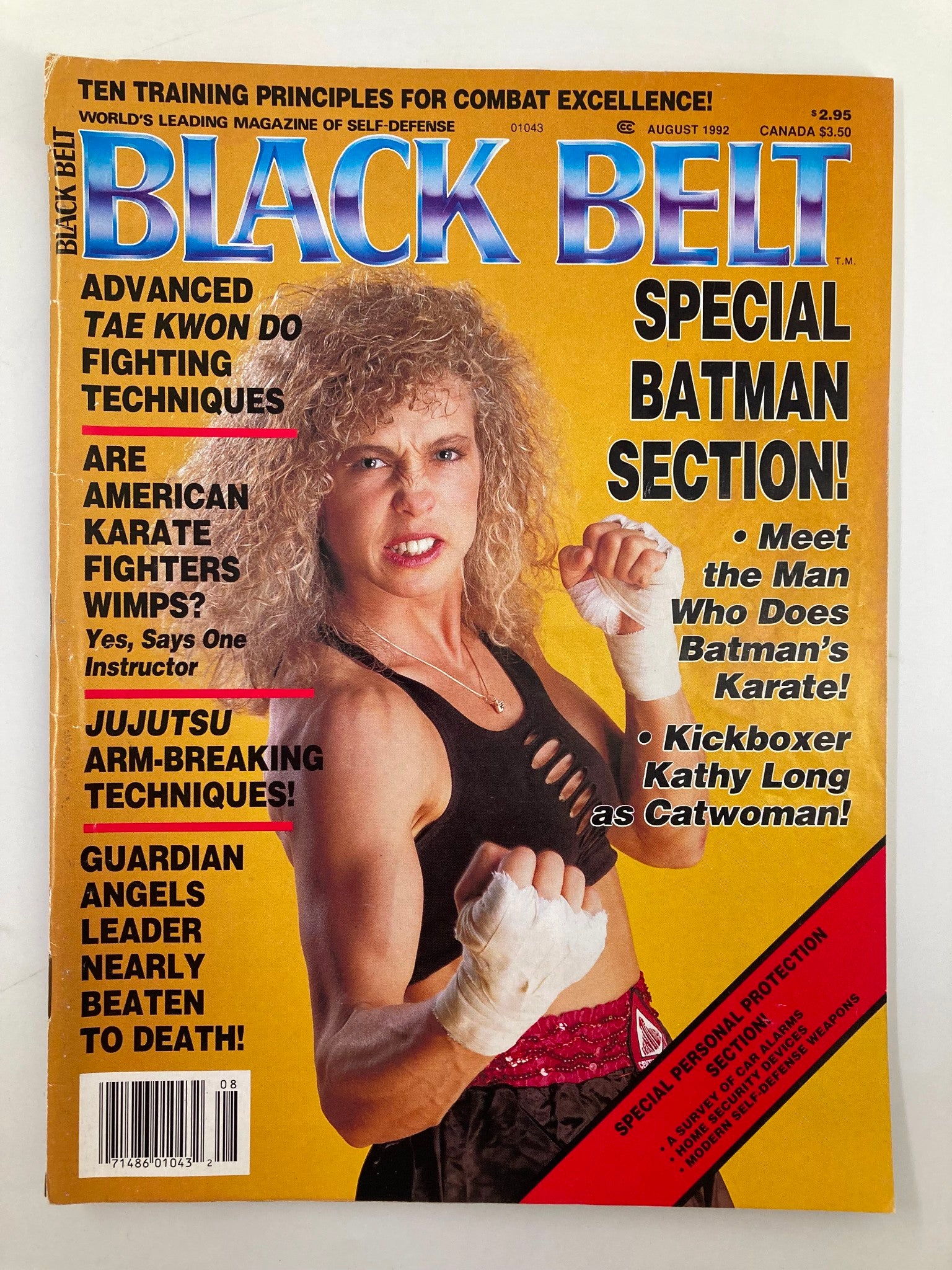 Black Belt Magazine August 1992 Kickboxing Champion Kathy Long No Label