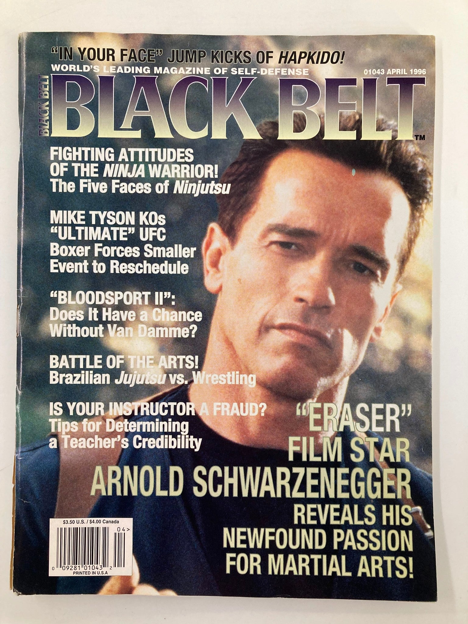 Black Belt Magazine April 1996 Arnold Schwarzenegger Film Eraser No Label