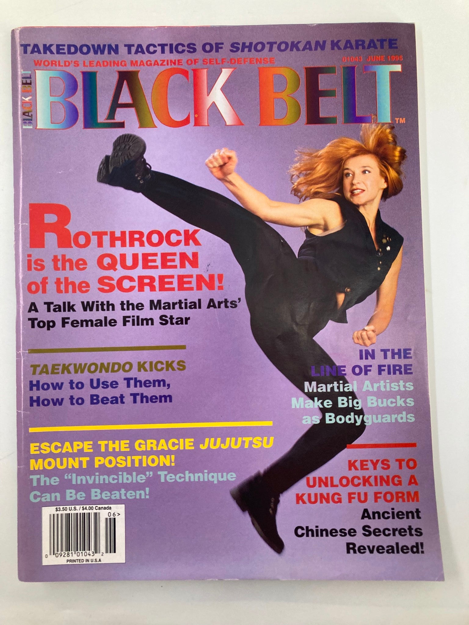 Black Belt Magazine June 1995 High-Flying Cynthia Rock in Hongkong No Label