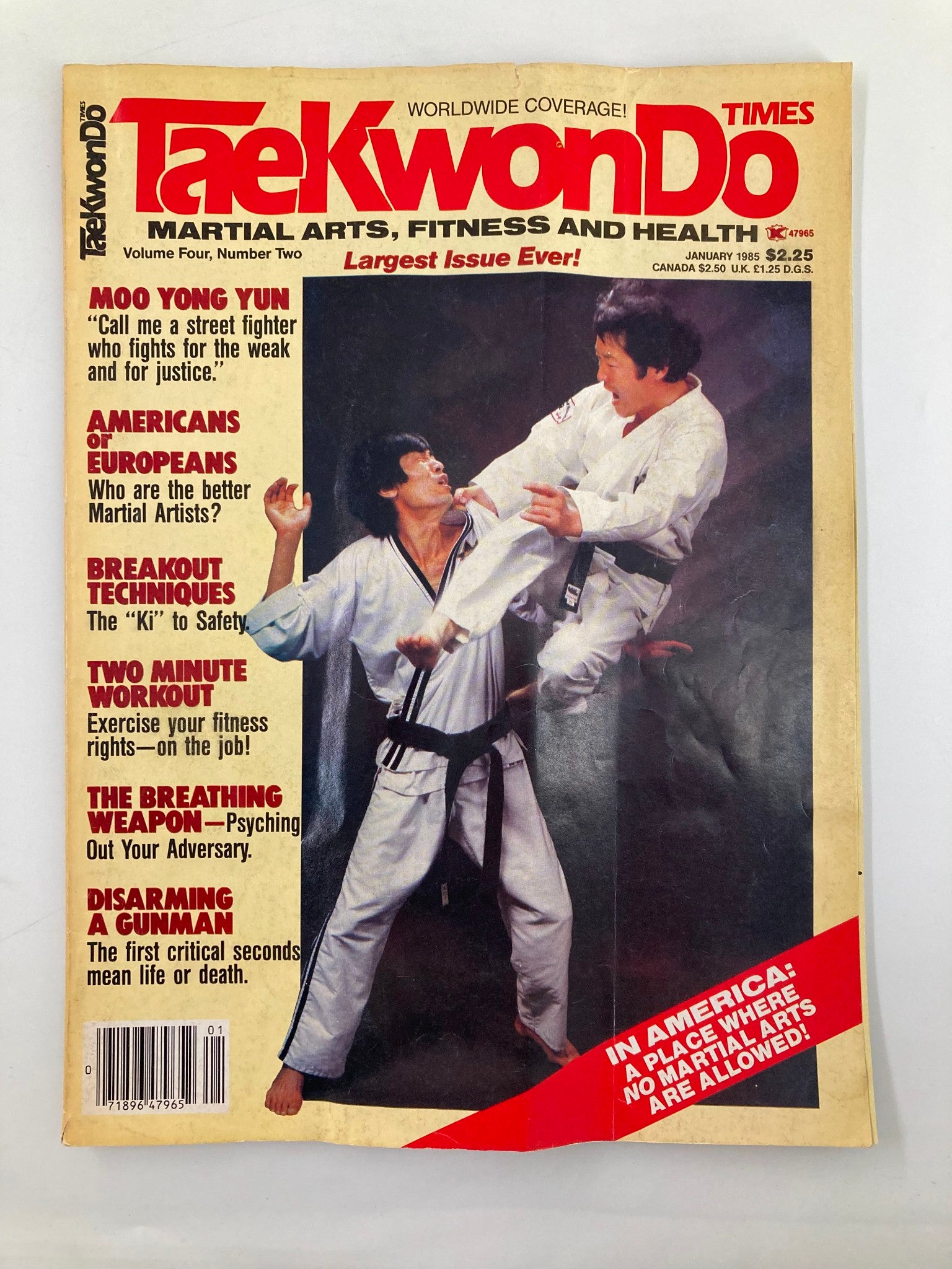 Tae Kwon Do Times Magazine January 1985 Moo Yung Yun & Byung Yul Lee No Label