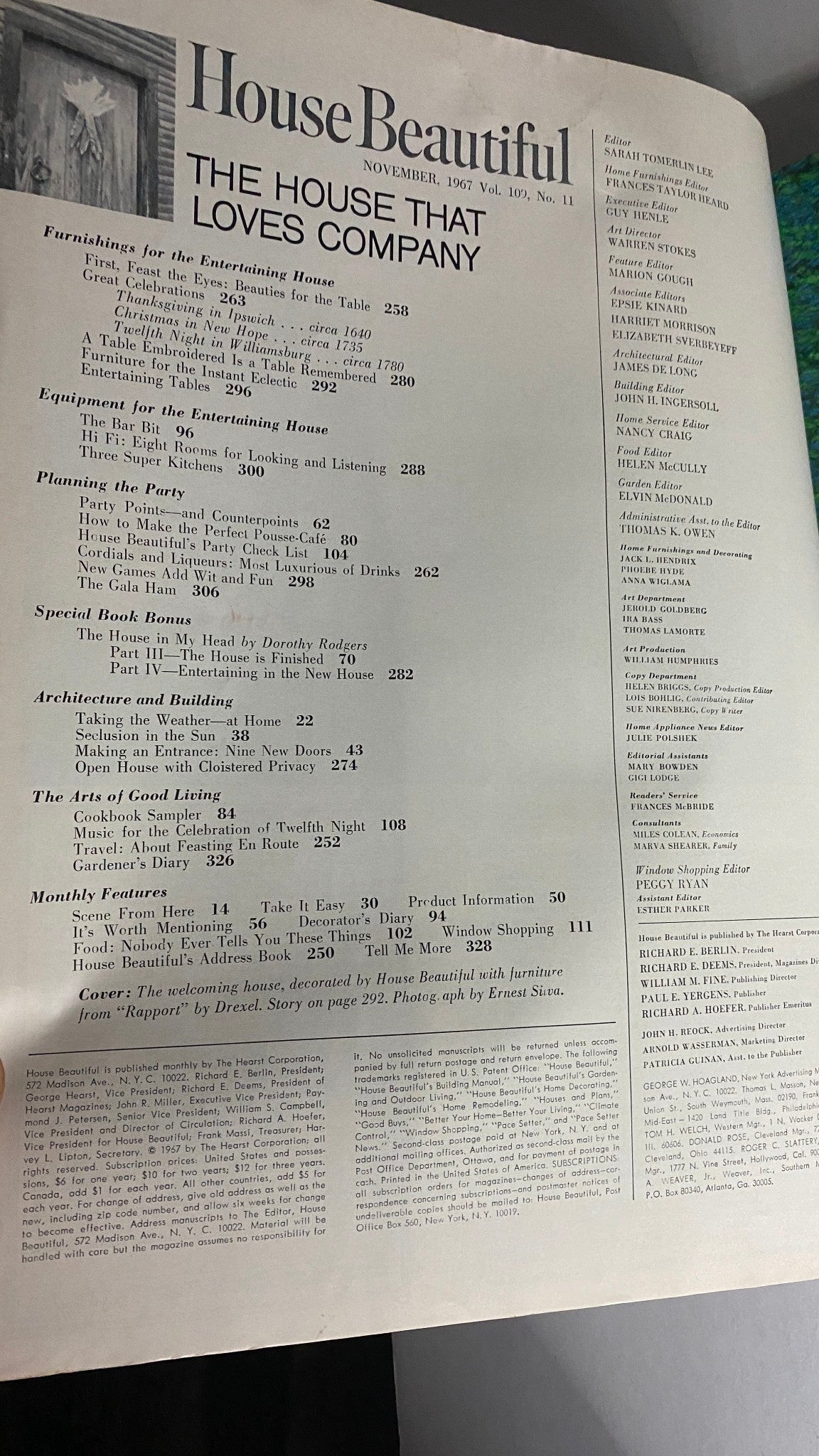 VTG House Beautiful Magazine November 1967 Rapport by Drexel No Label