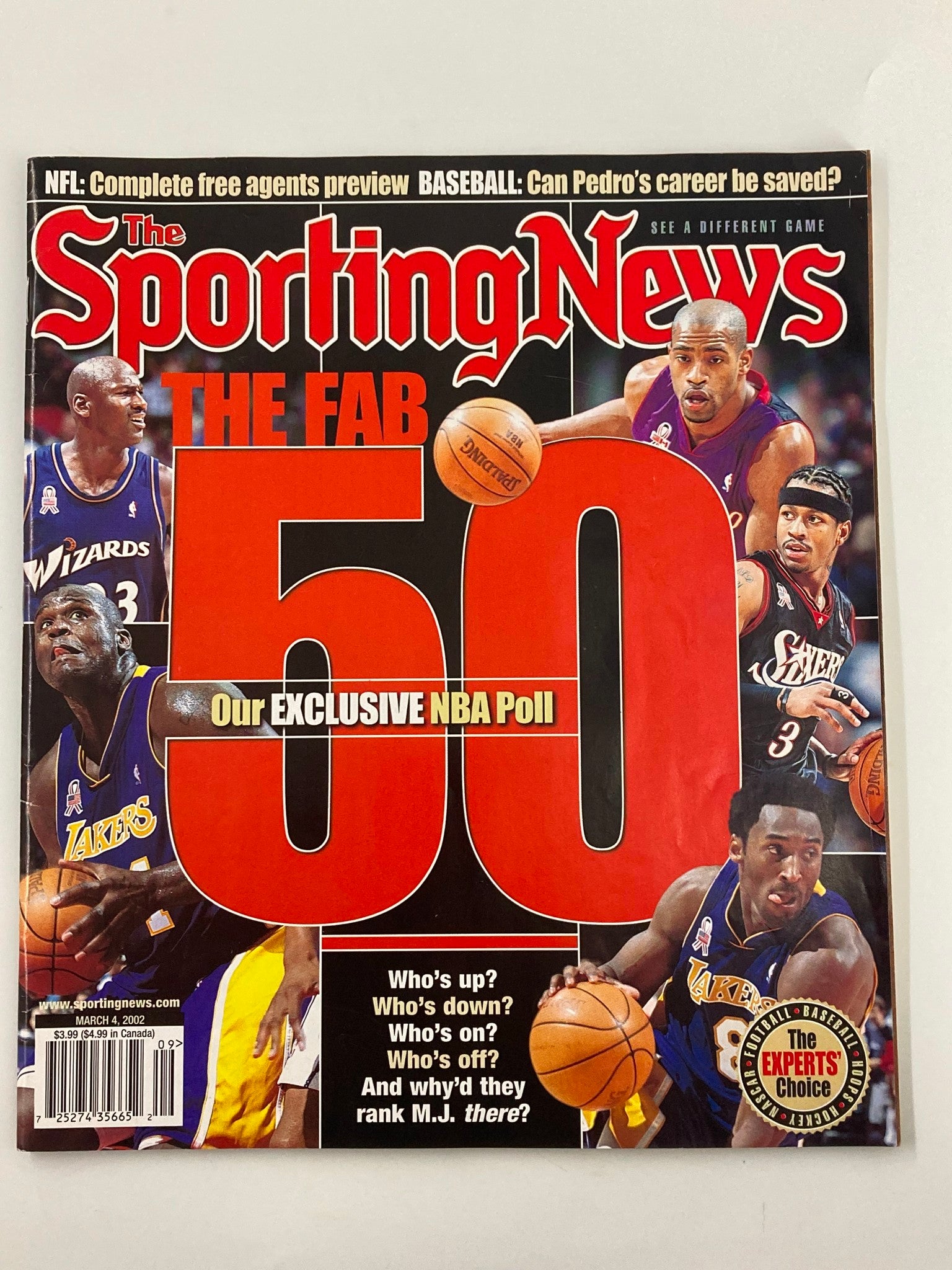 The Sporting News Magazine March 4 2002 Michael Jordan, Kobe Bryant No Label VG