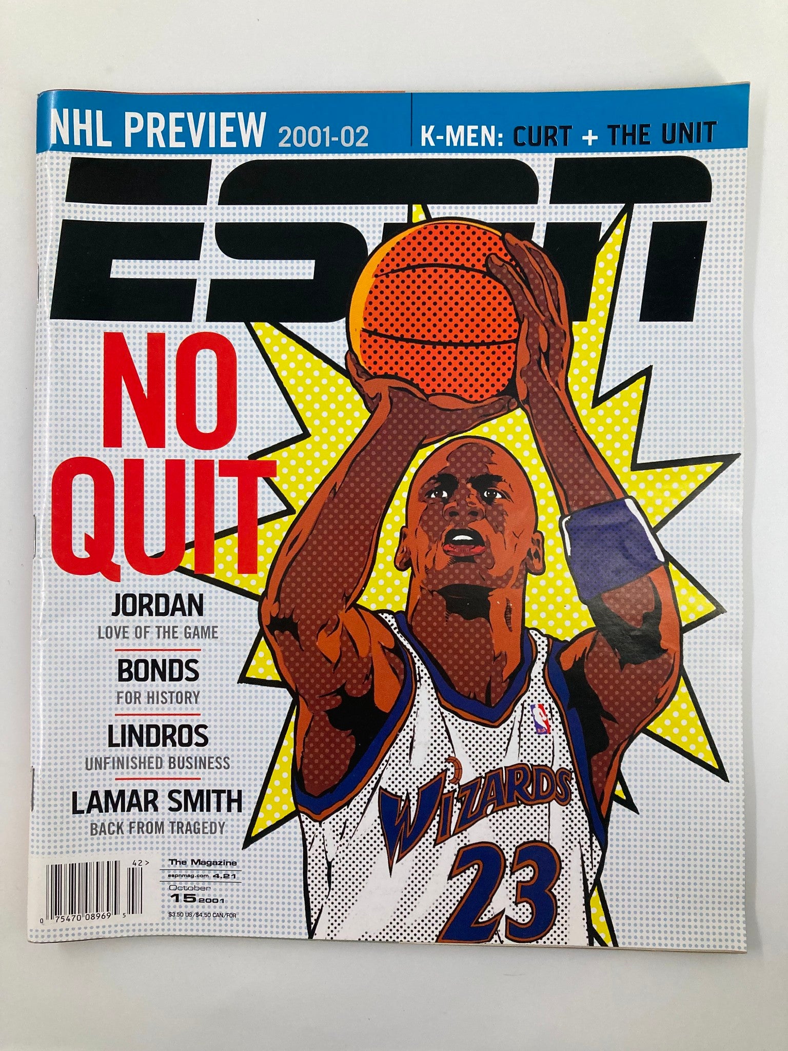 ESPN The Magazine October 15 2001 Michael Jordan and Lamar Smith No Label