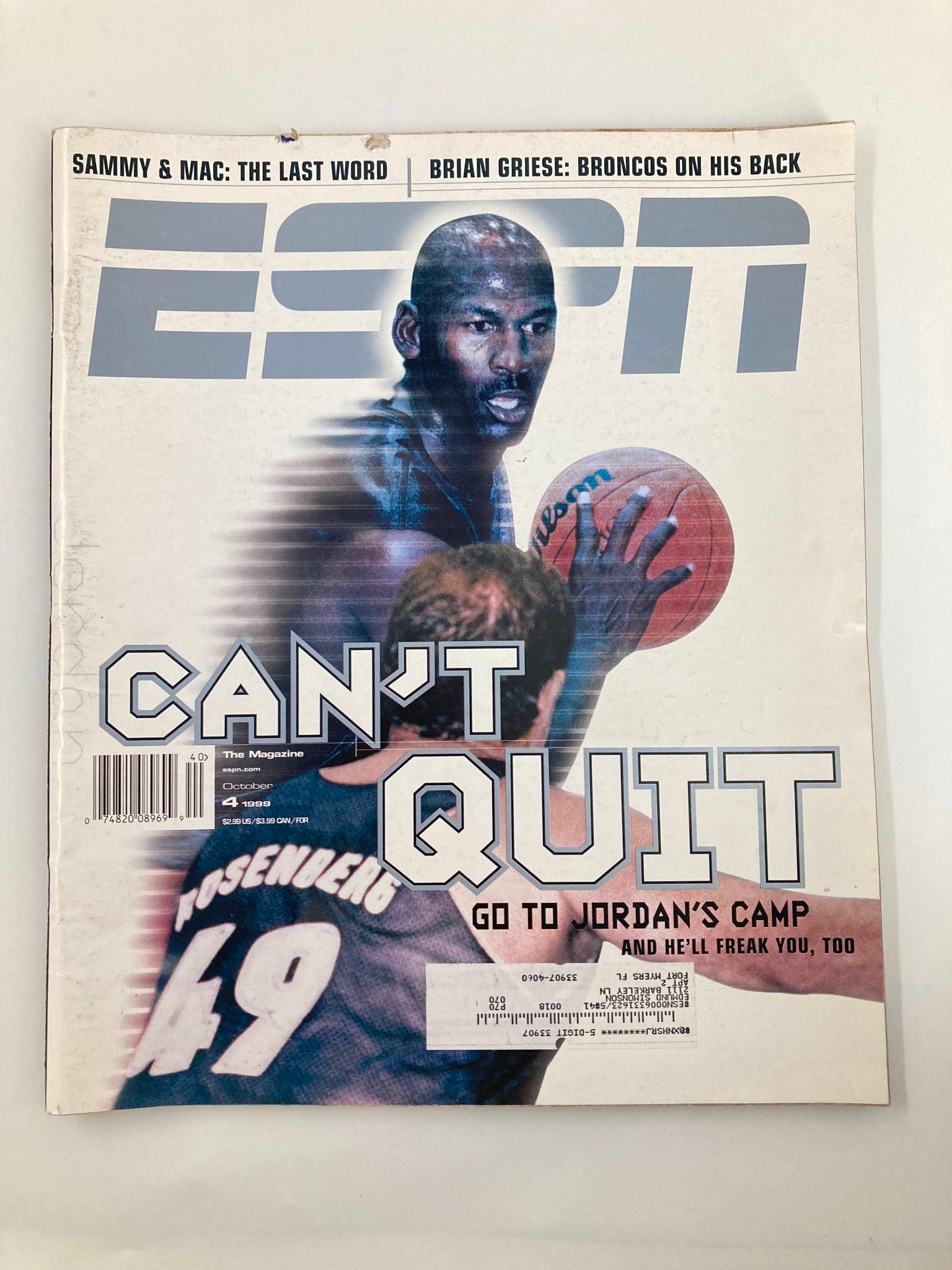 ESPN The Magazine October 4 1999 Michael Jordan, Sonny & Mac and Brian Griese