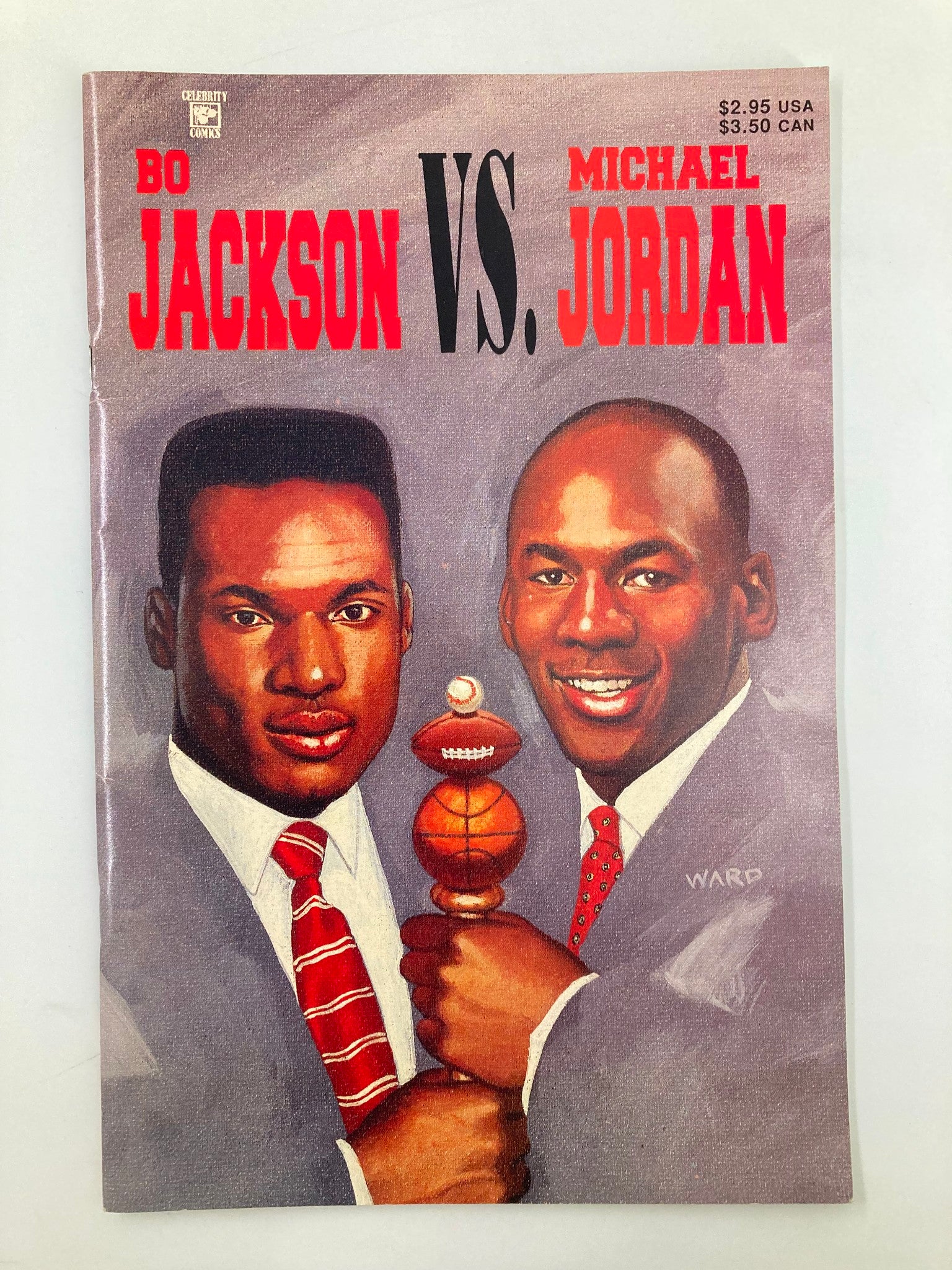 January 1992 Bo Jackson versus Michael Jordan #1 Illustration Biography VG