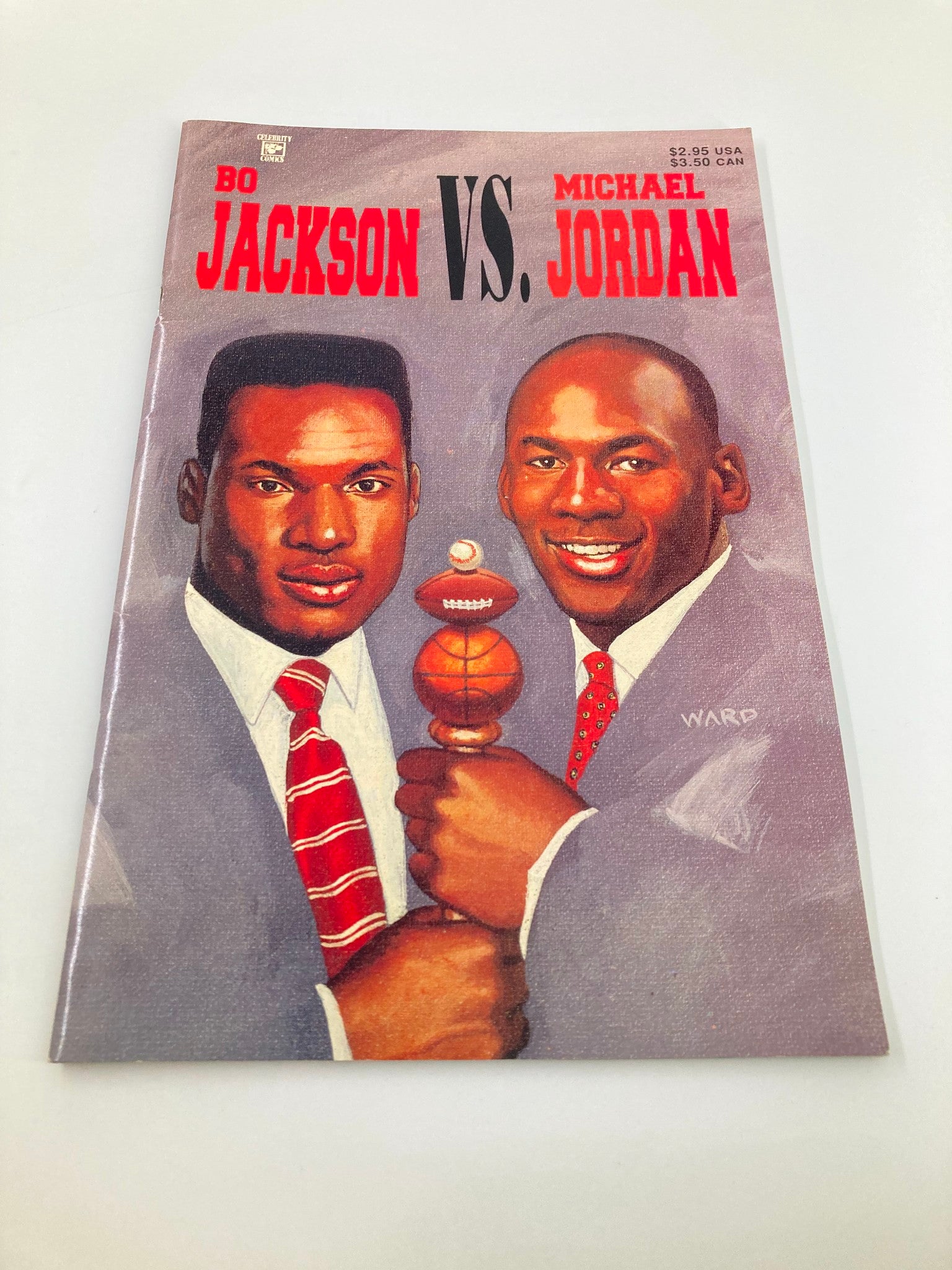 January 1992 Bo Jackson versus Michael Jordan #1 Illustration Biography VG