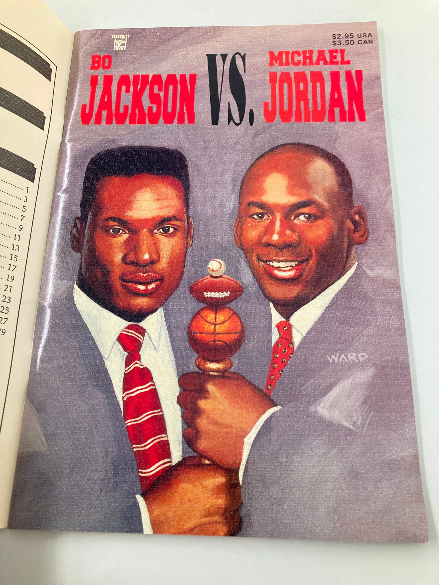 January 1992 Bo Jackson versus Michael Jordan #1 Illustration Biography VG