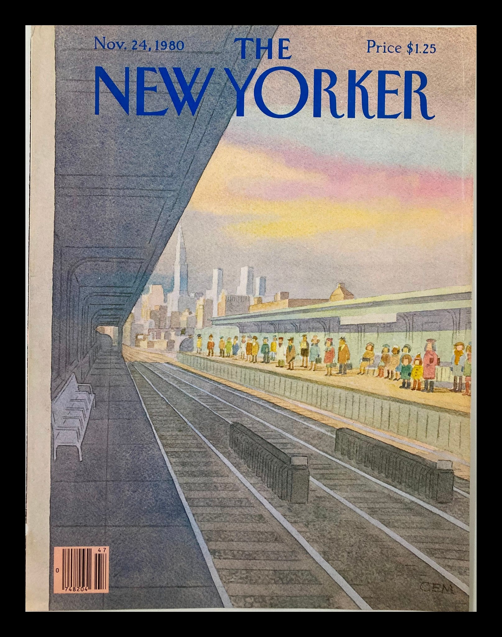 COVER ONLY The New Yorker November 24 1980 Train Station by Charles E. Martin