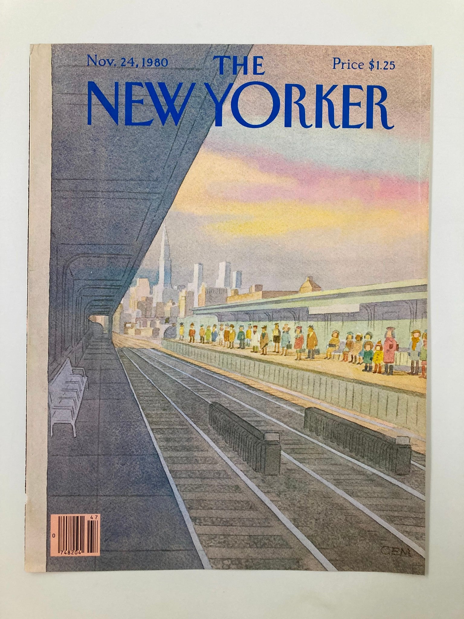 COVER ONLY The New Yorker November 24 1980 Train Station by Charles E. Martin