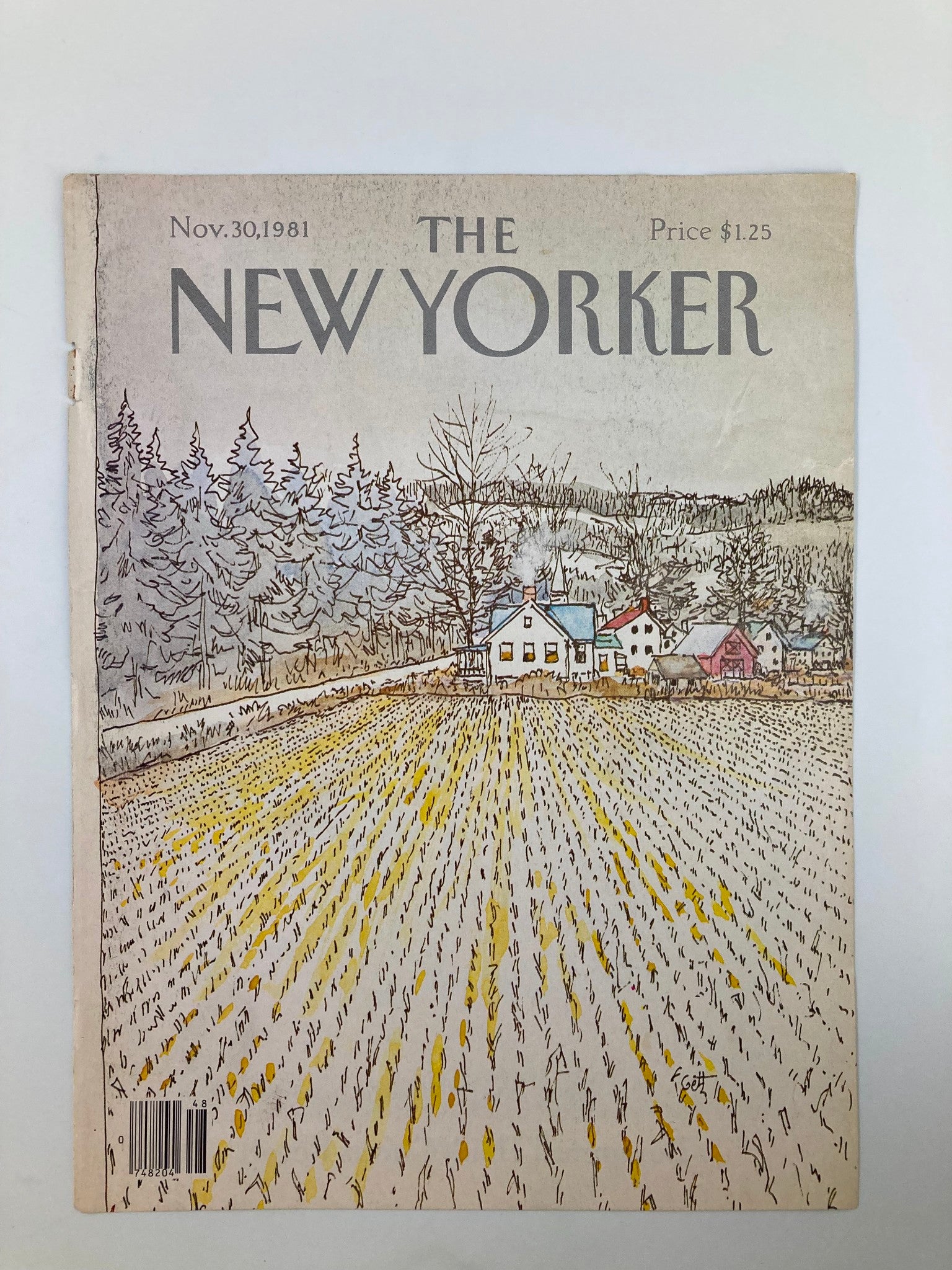 COVER ONLY The New Yorker November 30 1981 Rice Fields by Arthur Getz No Label