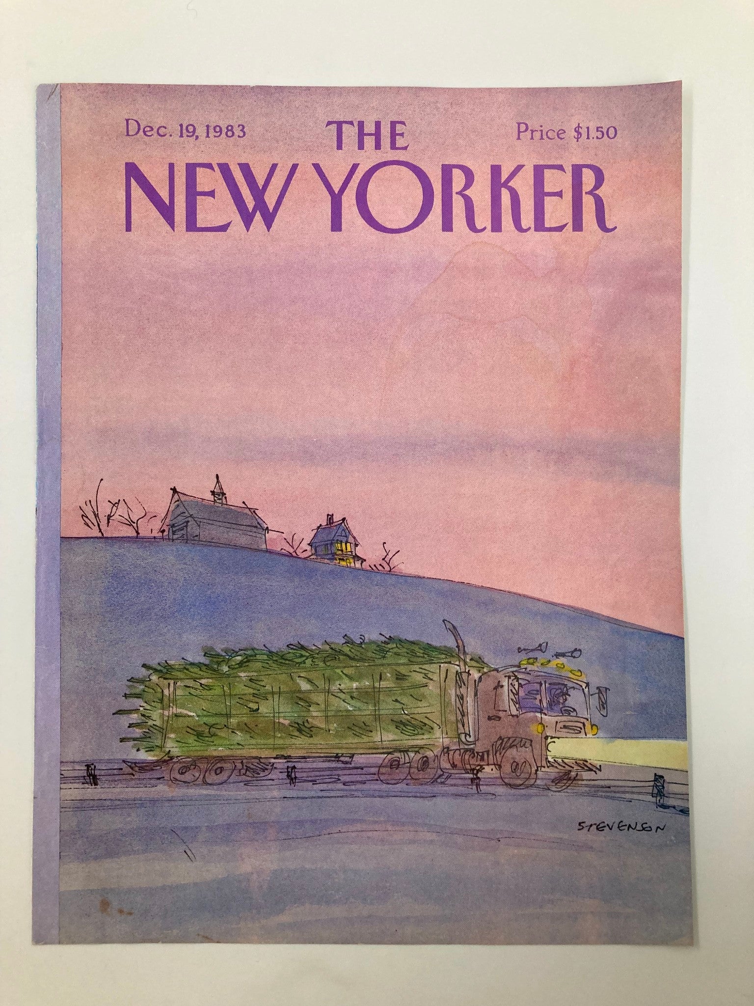 COVER ONLY The New Yorker December 19 1983 Truck Delivery by James Stevenson