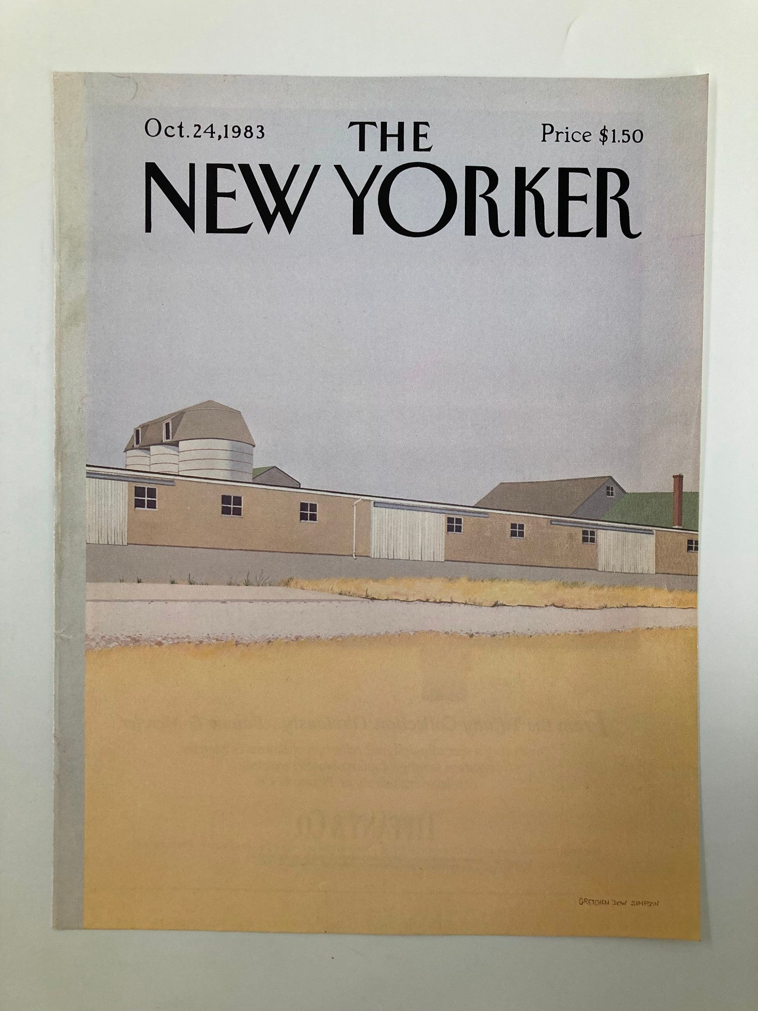 COVER ONLY The New Yorker October 24 1983 Grain Silos by Gretchen Dow Simpson