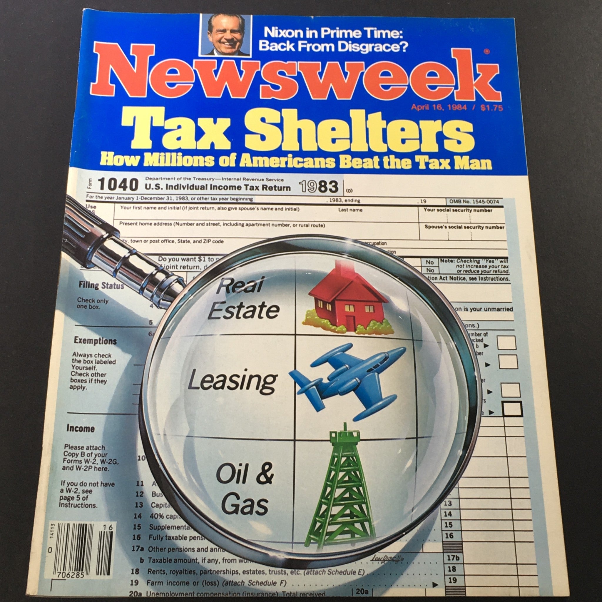 VTG Newsweek Magazine April 16 1984 - Richard Nixon / Tax Shelters / Newsstand